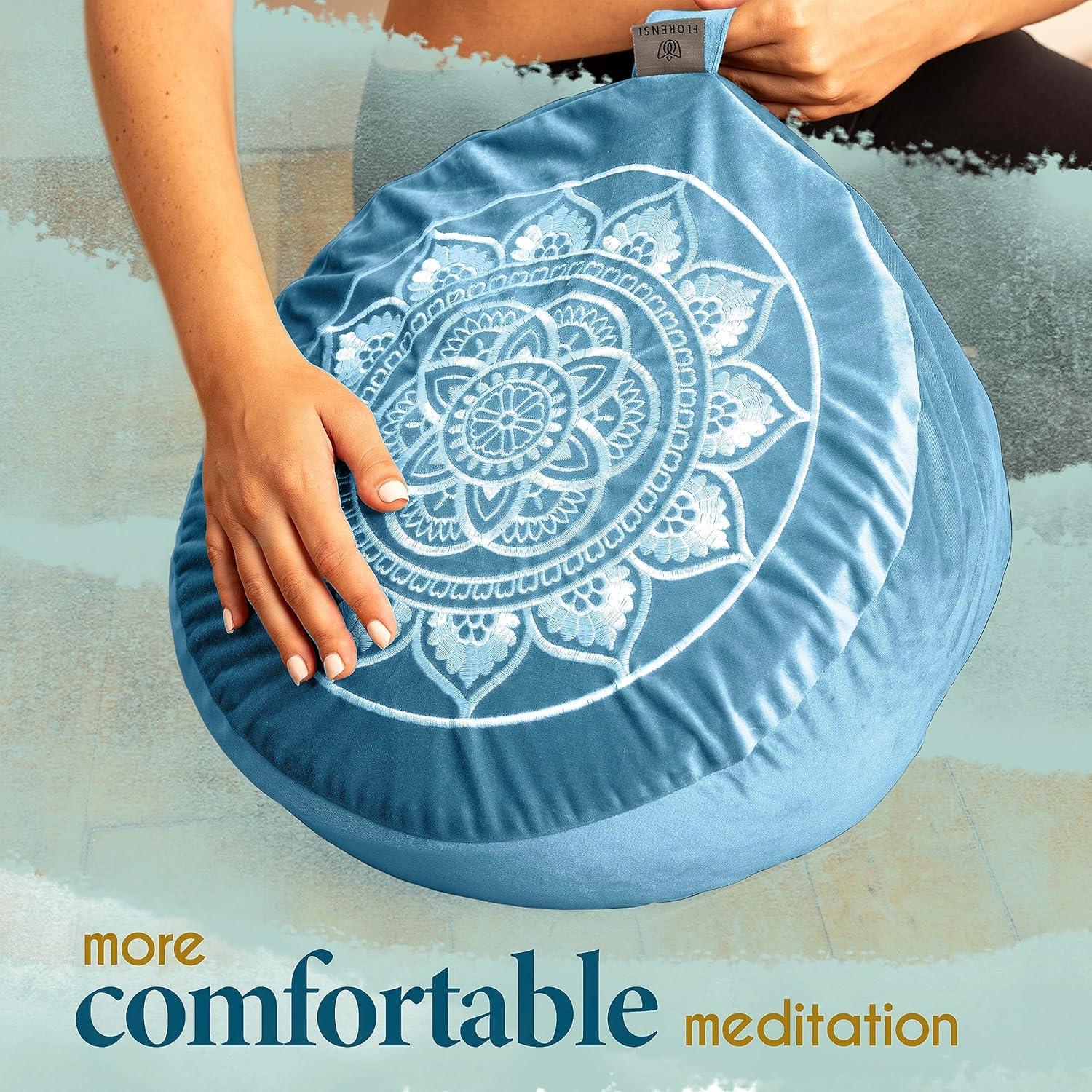 Cojín de Meditación Florensi Azul - Almohada de Suelo Grande