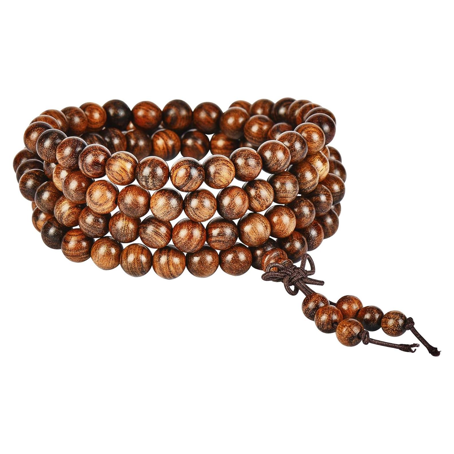 Pulsera Mala de Madera Natural 108 Cuentas 8mm Unisex