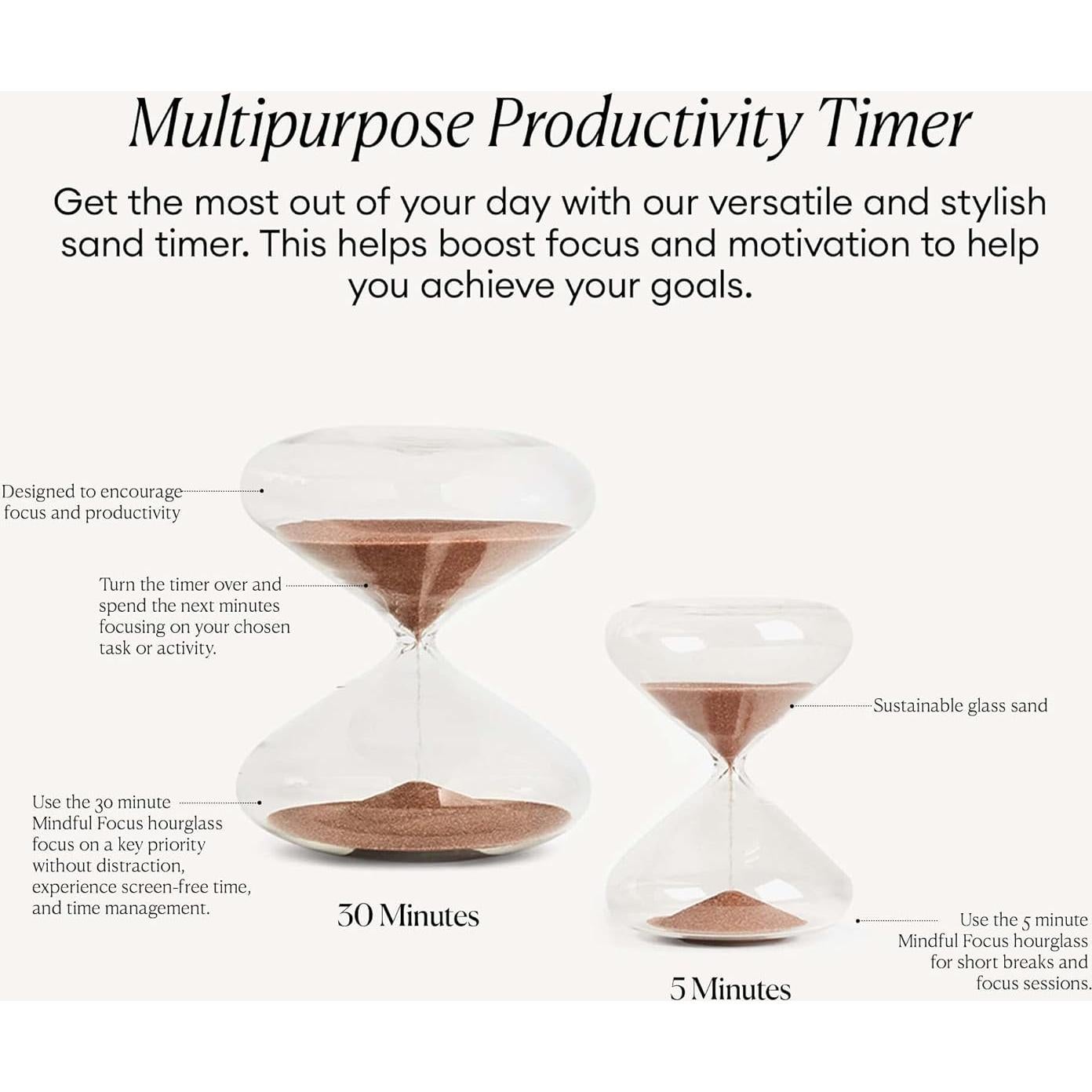 Temporizador de Arena Intelligent Change 5 Minutos Vidrio Blanco