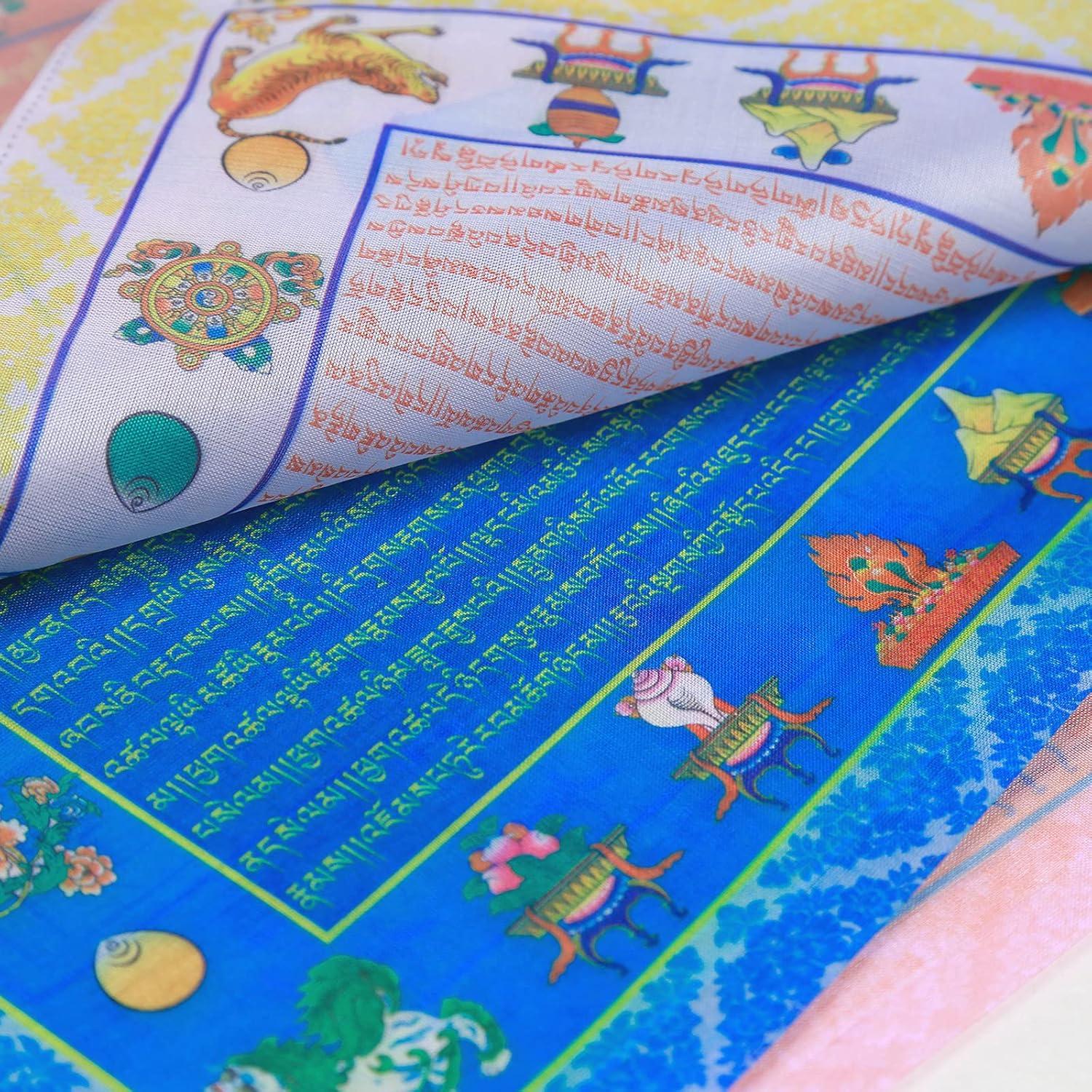 Banderas de Oración Budista Tibetanas 20pcs Seda 36x28cm