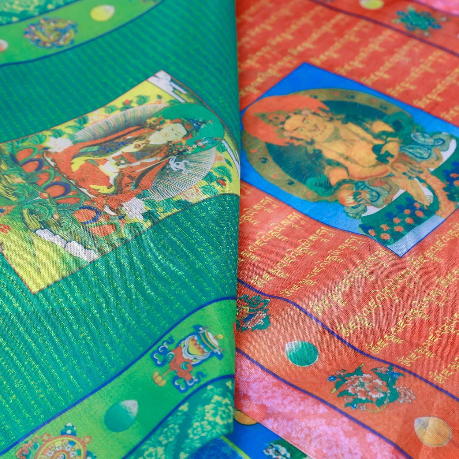 Banderas de Oración Budista Tibetanas 20pcs Seda 36x28cm