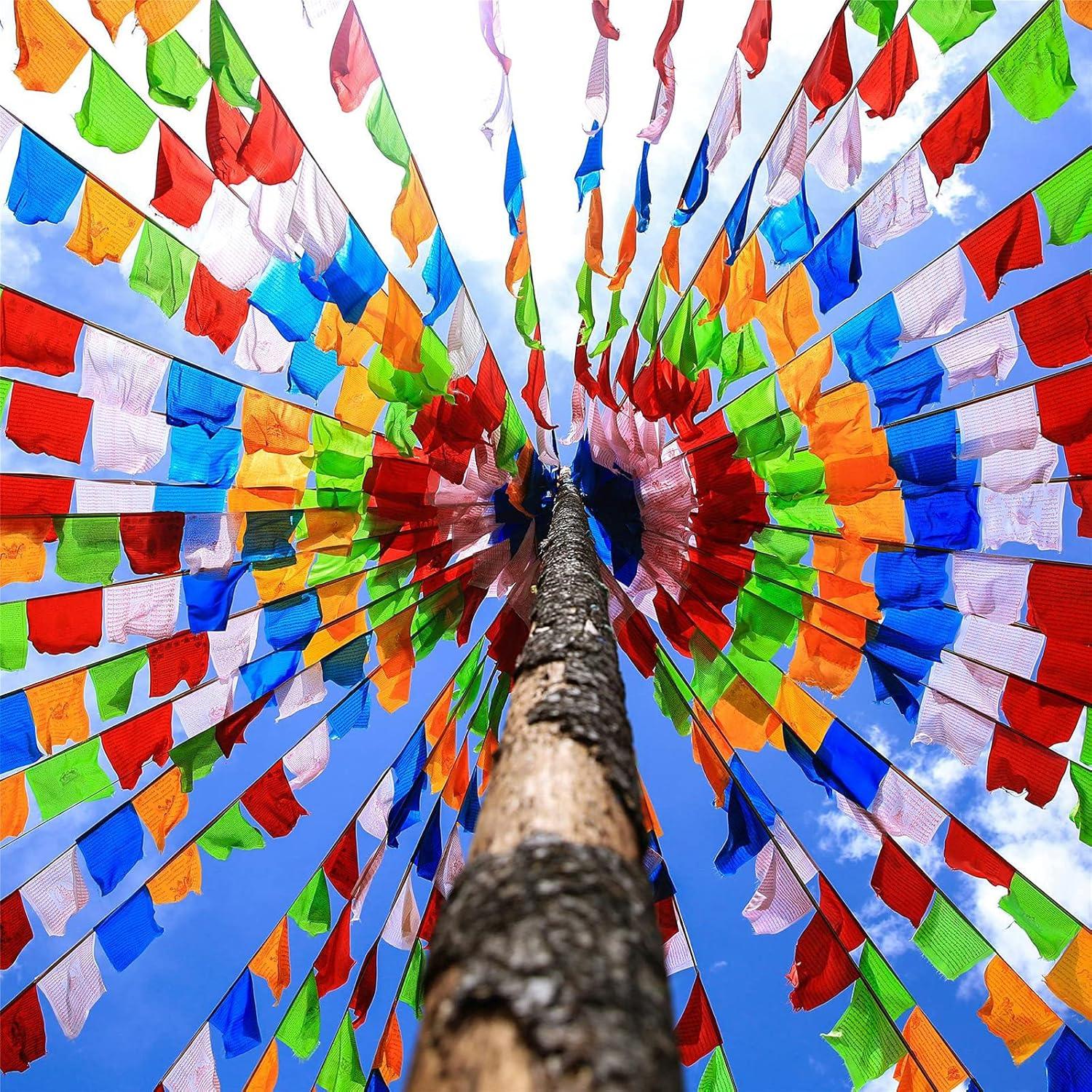 Banderas de Oración Budista Tibetanas 20pcs Seda 36x28cm