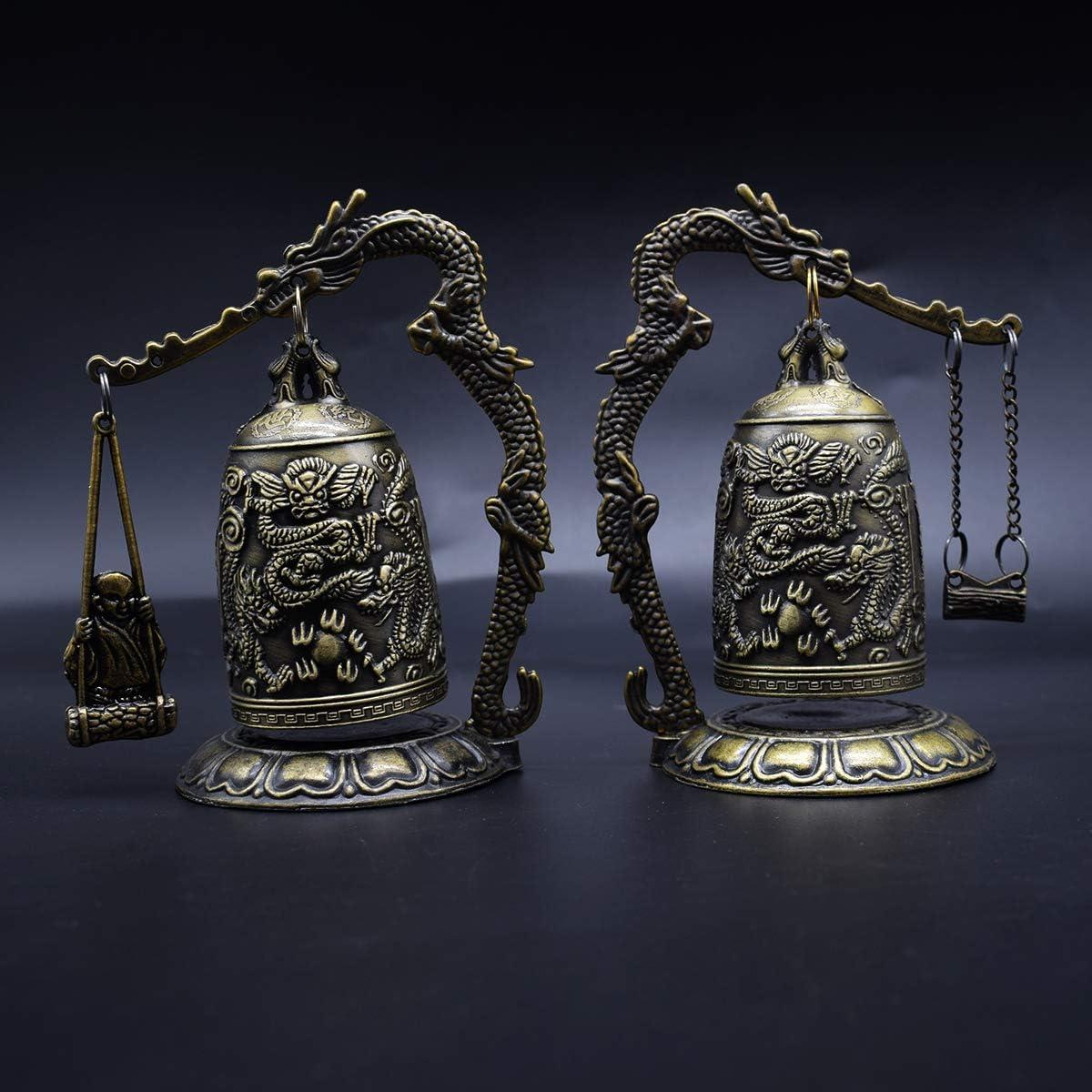 Campana Budista Dragón CYRAN Dorada 12.7 cm Decorativa