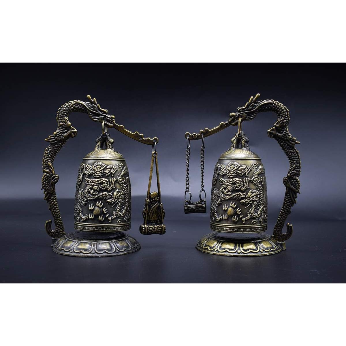 Campana Budista Dragón CYRAN Dorada 12.7 cm Decorativa