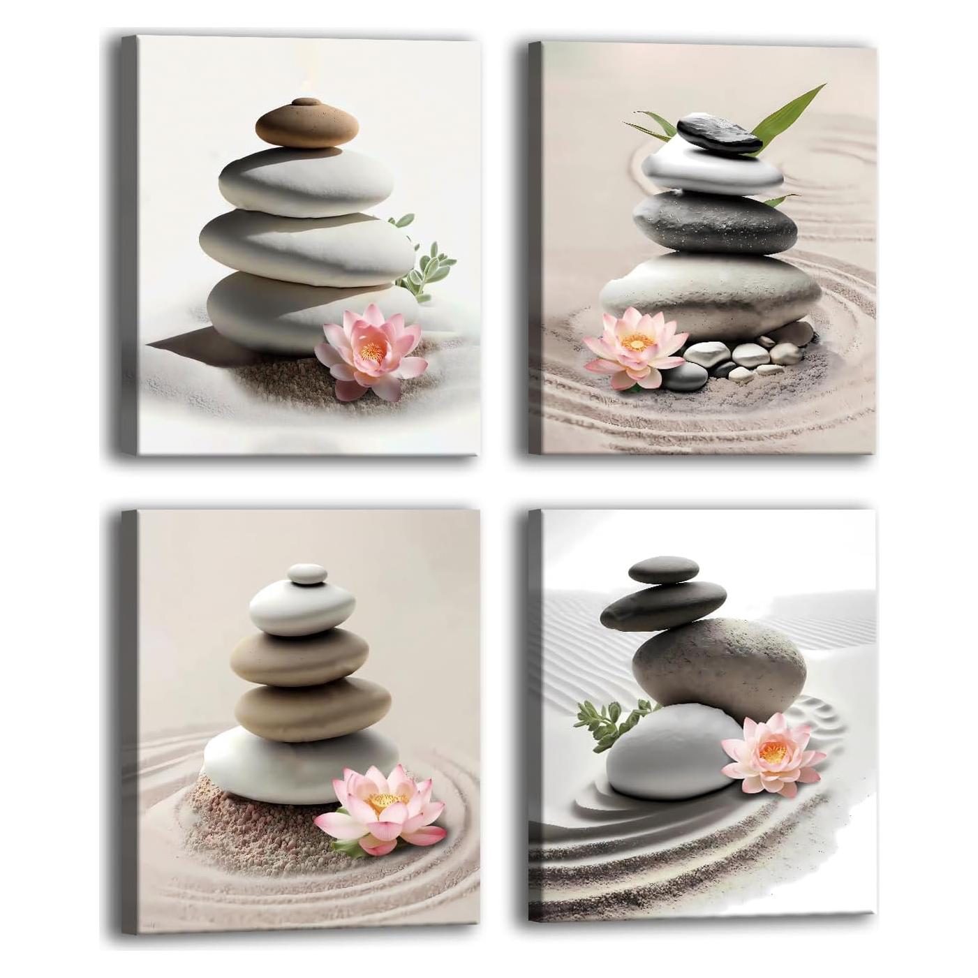 Conjunto de 4 Pósters Zen Enmarcados TANXM 20.32x25.4 cm