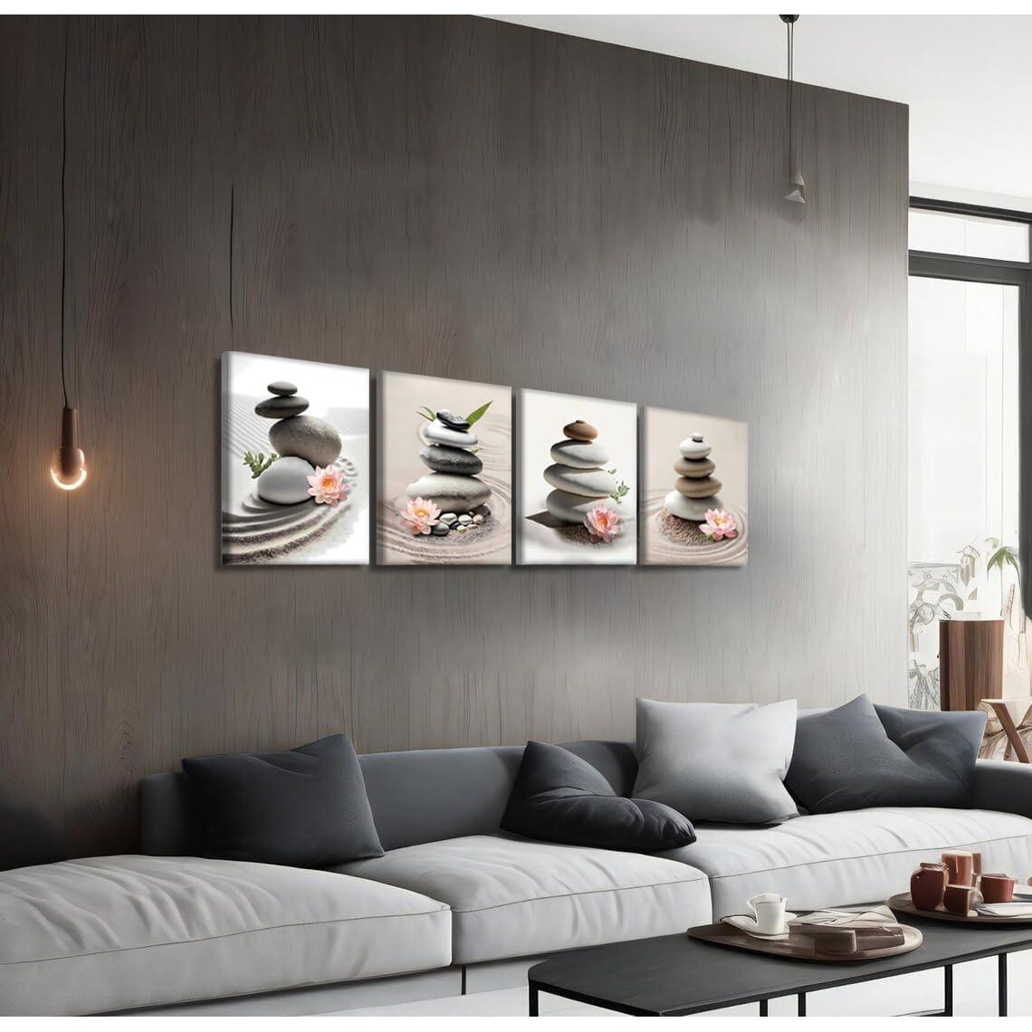 Conjunto de 4 Pósters Zen Enmarcados TANXM 20.32x25.4 cm