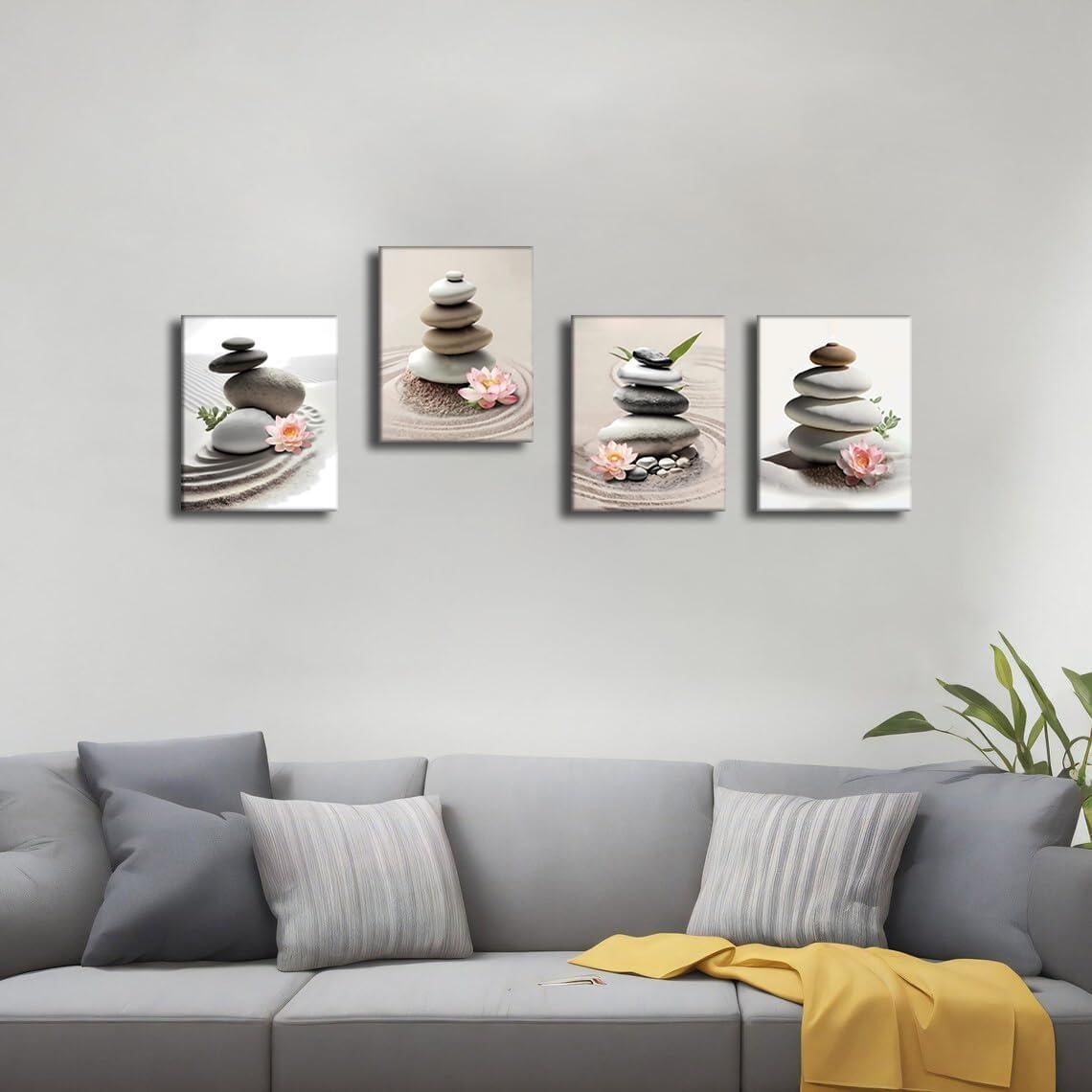 Conjunto de 4 Pósters Zen Enmarcados TANXM 20.32x25.4 cm