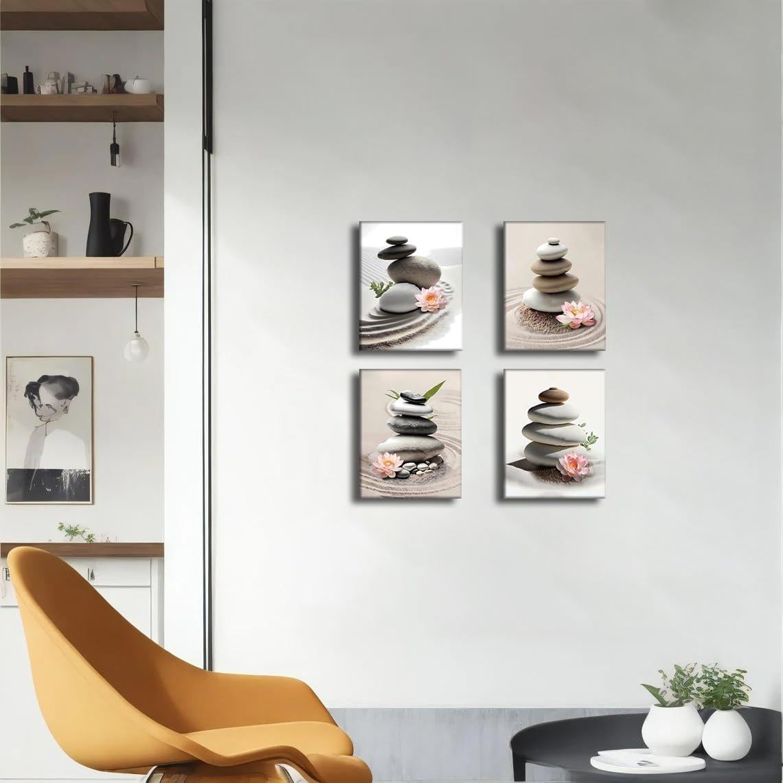 Conjunto de 4 Pósters Zen Enmarcados TANXM 20.32x25.4 cm