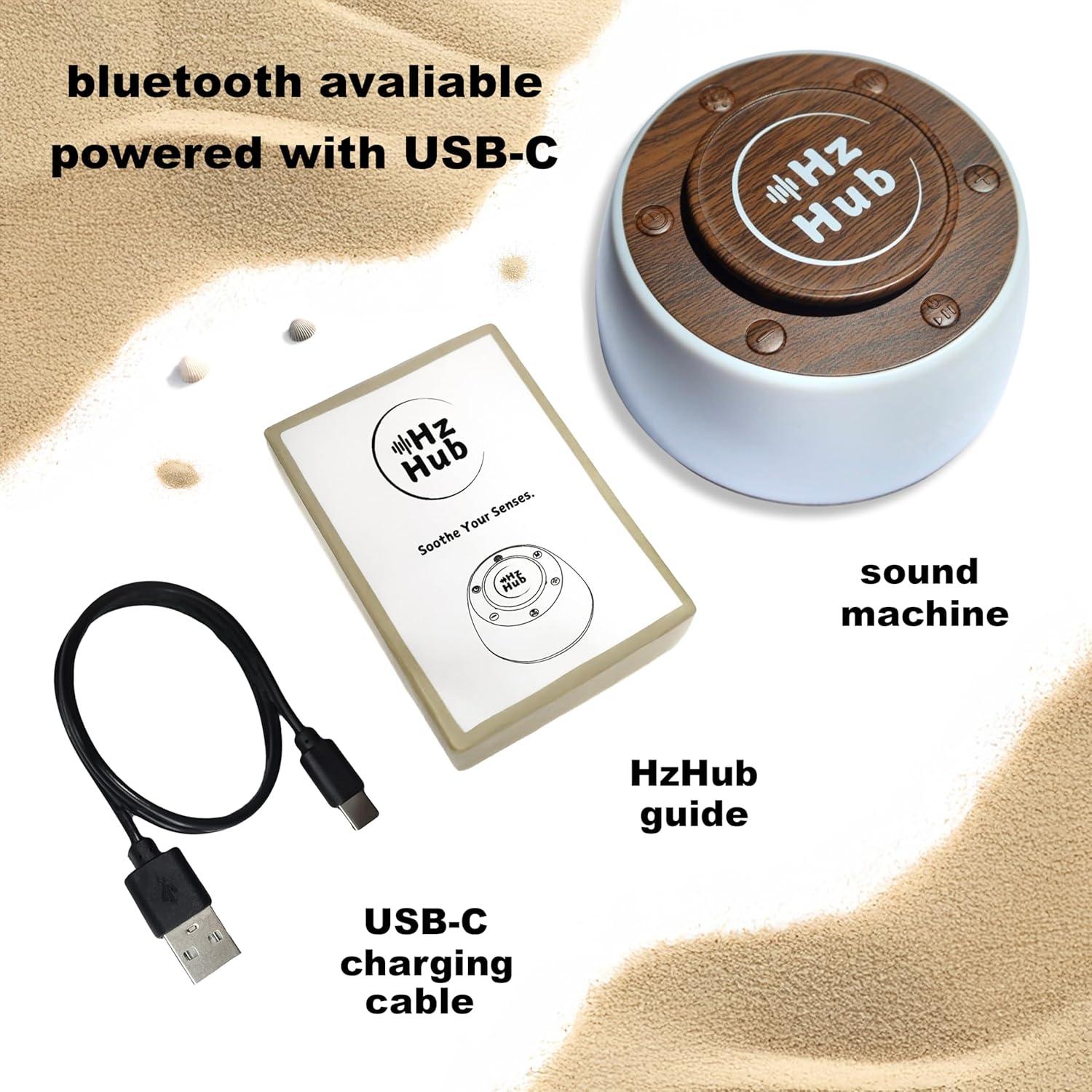 Máquina de Sonido Portátil Hz Hub - 15 Sonidos Calmantes