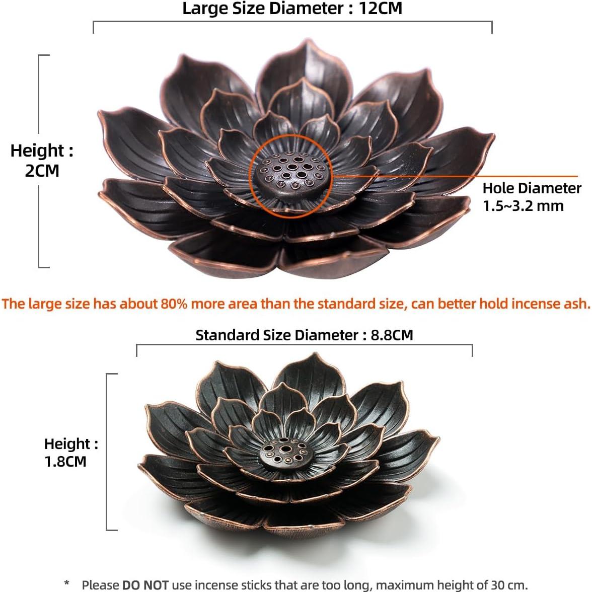 Soporte de Incienso Grande GARMOLY Loto de Zinc Desmontable