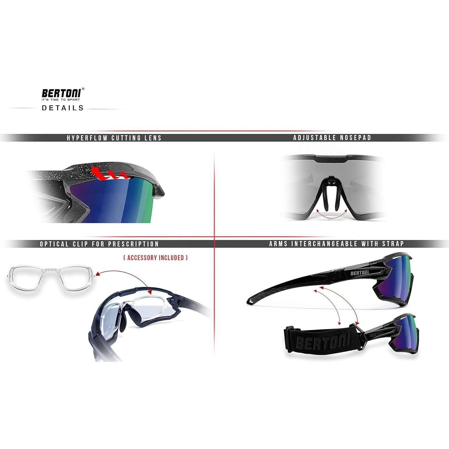 Gafas de sol Bertoni Quasar Polarizadas para Ciclismo MTB