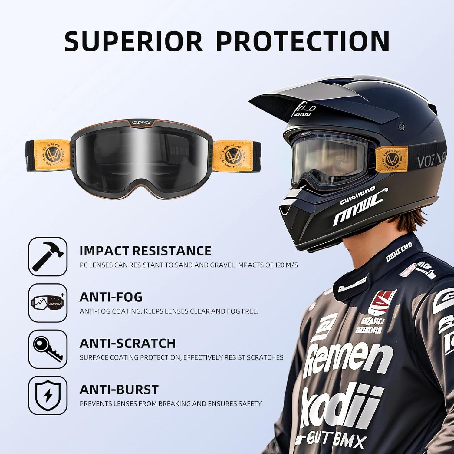 Gafas de Motocicleta VOZAPOW Pamx5-01 Fotoquímicas Antivaho