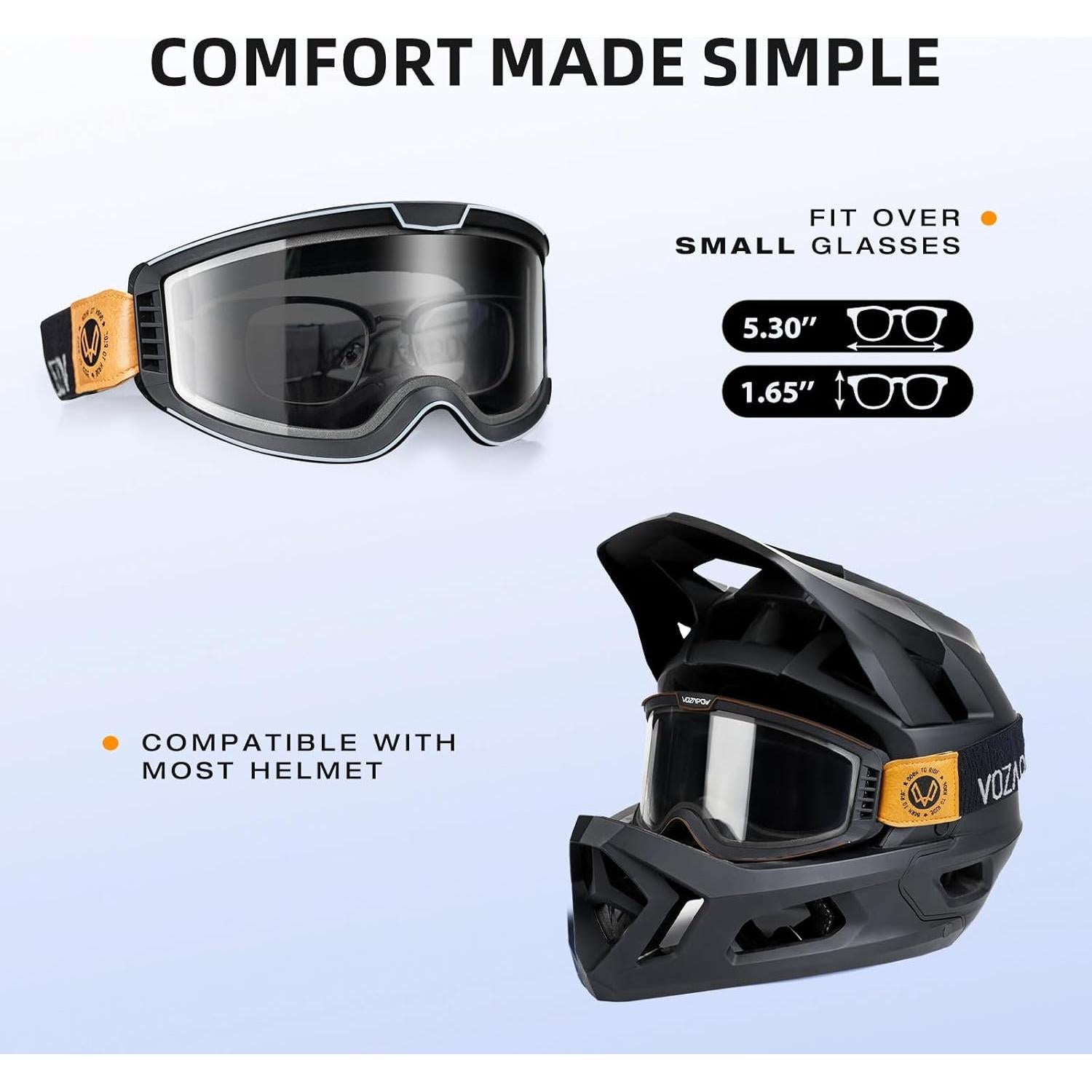 Gafas de Motocicleta VOZAPOW Pamx5-01 Fotoquímicas Antivaho