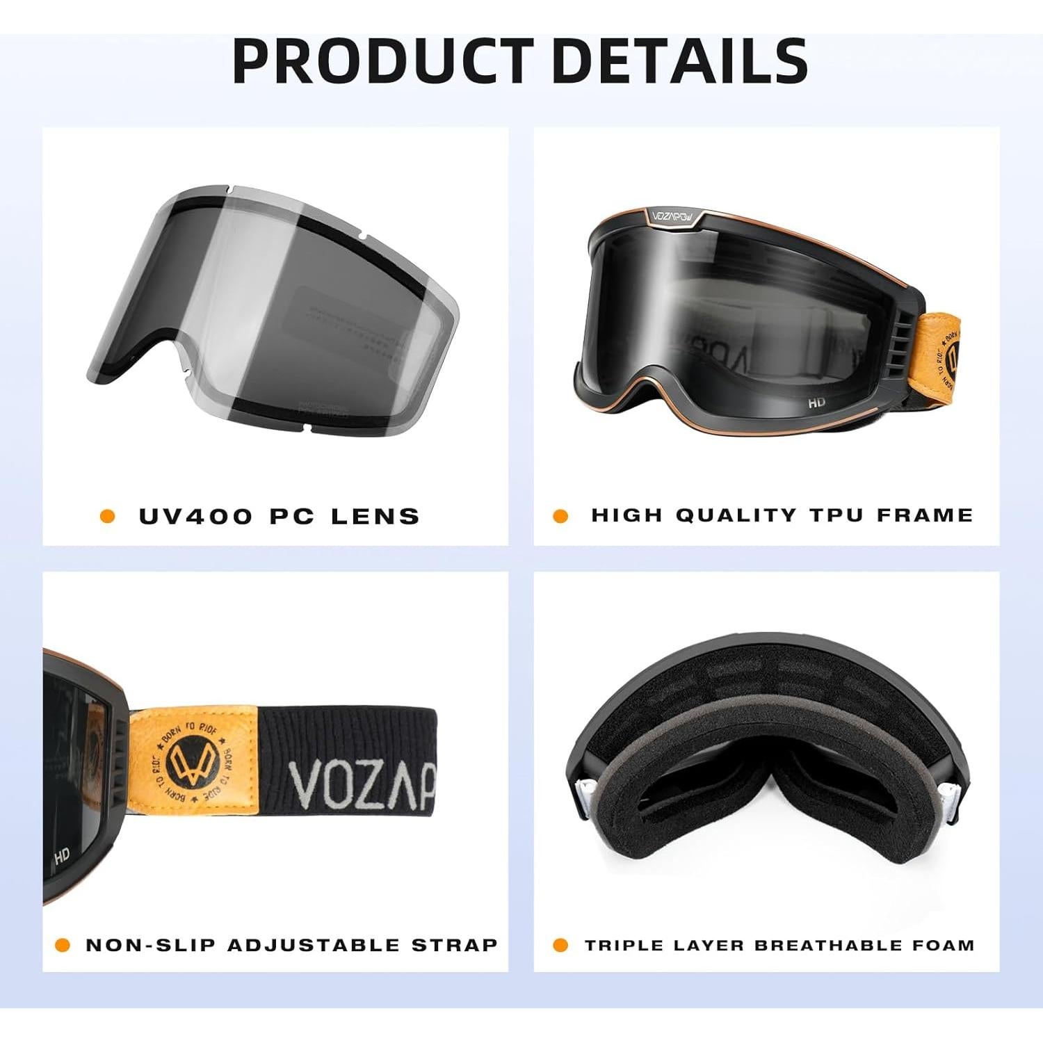 Gafas de Motocicleta VOZAPOW Pamx5-01 Fotoquímicas Antivaho