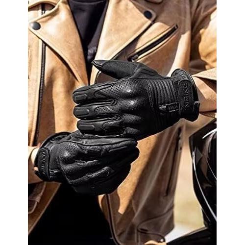 Guantes de Moto INBIKE de Cuero Transpirable XX-Large Negro