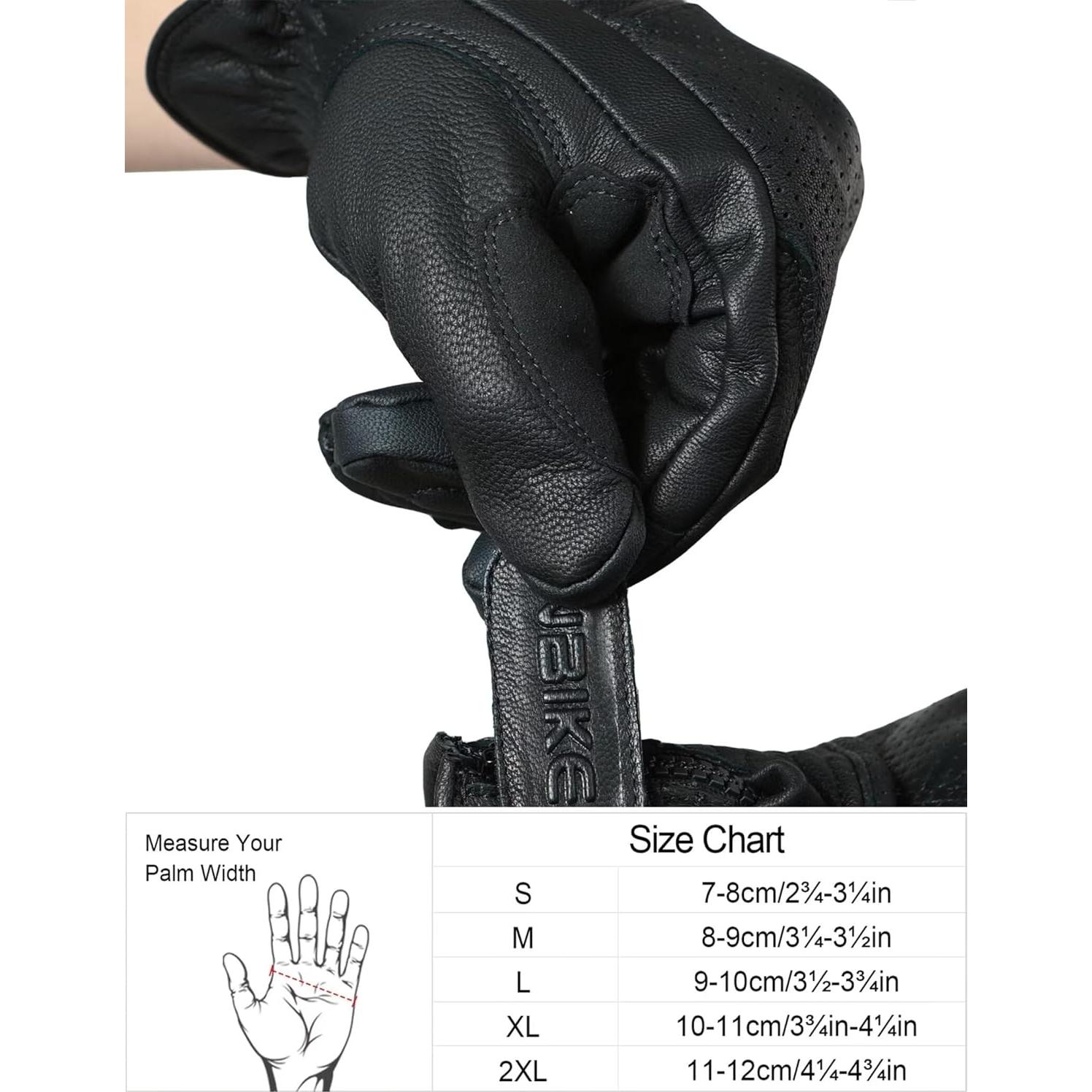 Guantes de Moto INBIKE de Cuero Transpirable XX-Large Negro