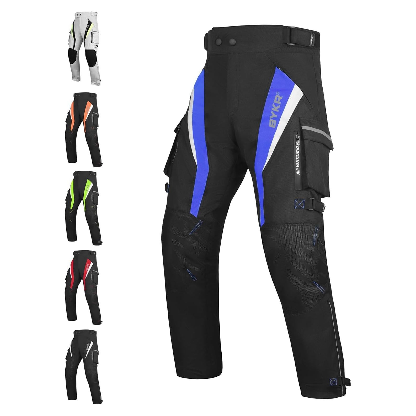 Pantalones de Motocicleta BYKR Unisex 30WX30L Azul Impermeables