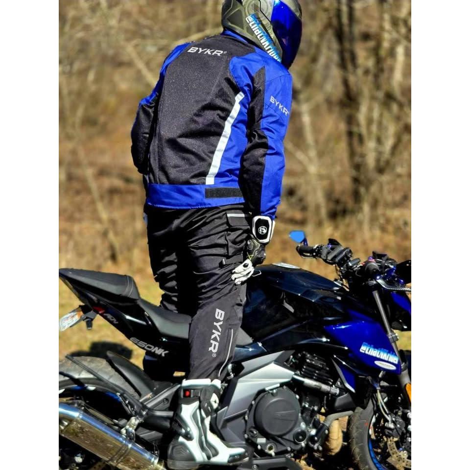 Pantalones de Motocicleta BYKR Unisex 30WX30L Azul Impermeables