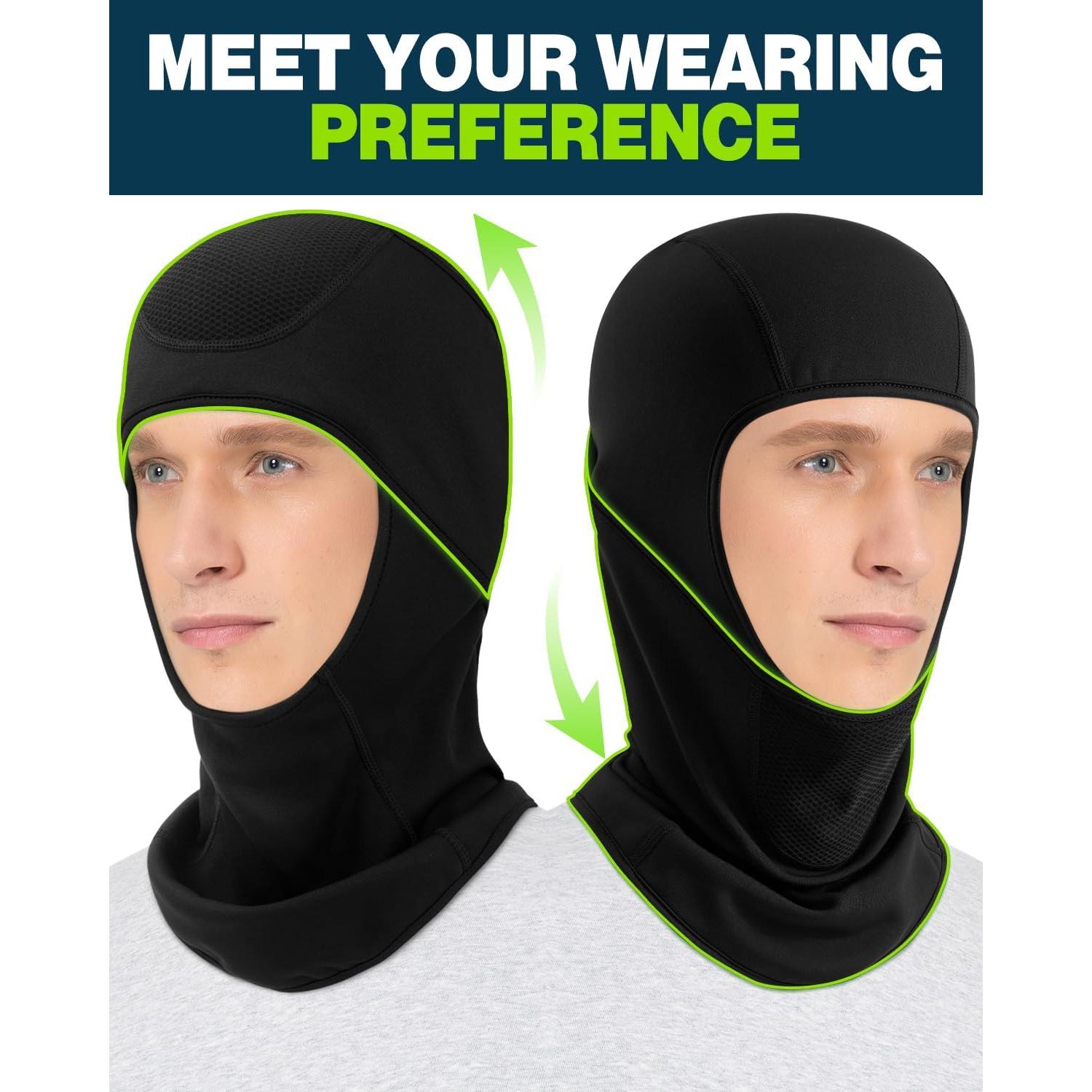 Máscara Facial Balaclava Transpirable Negro para Esquí