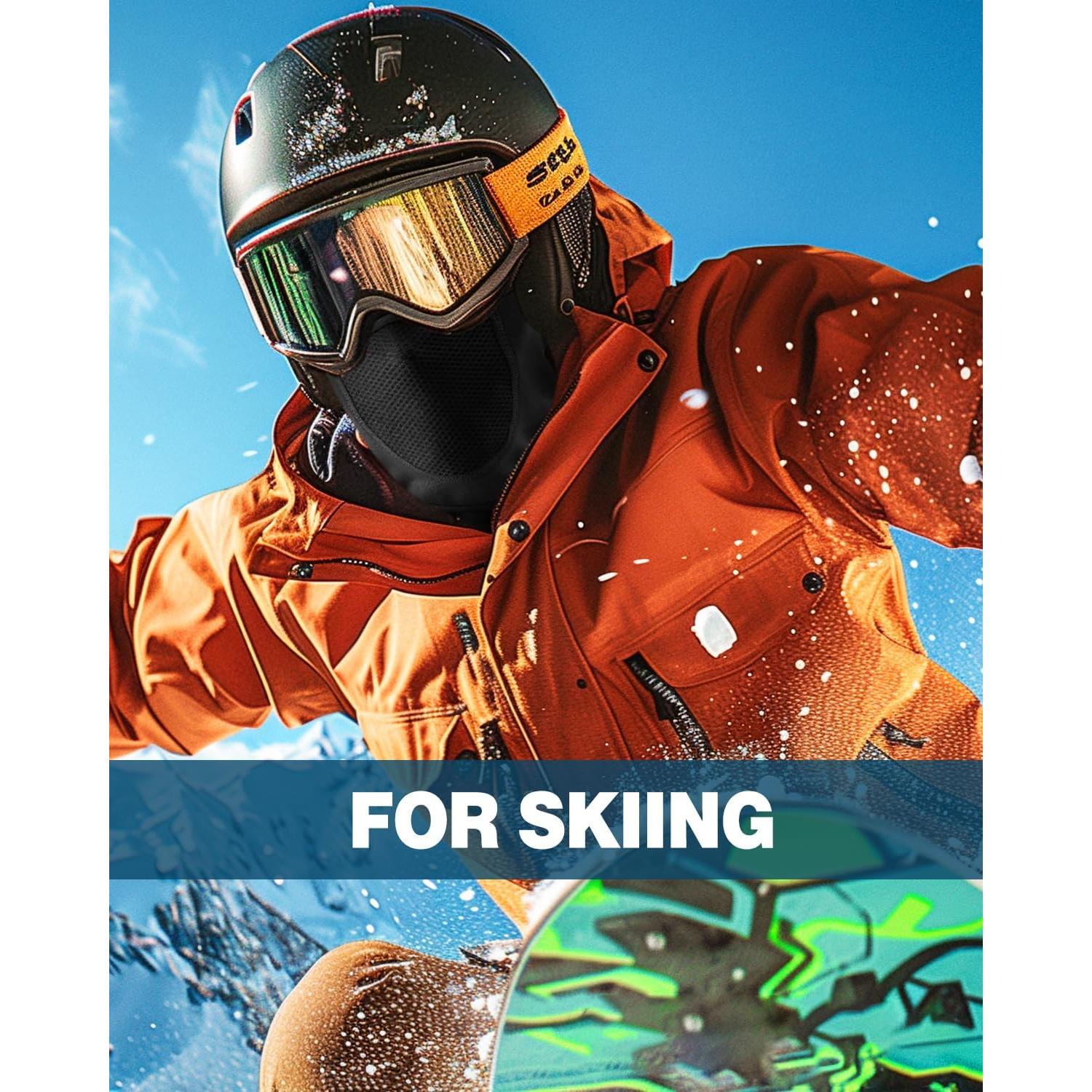 Máscara Facial Balaclava Transpirable Negro para Esquí