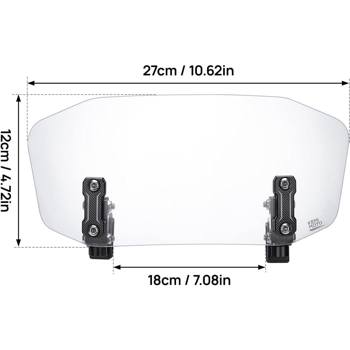 Parabrisas de Motocicleta KEMIMOTO Ajustable Universal 14x30cm