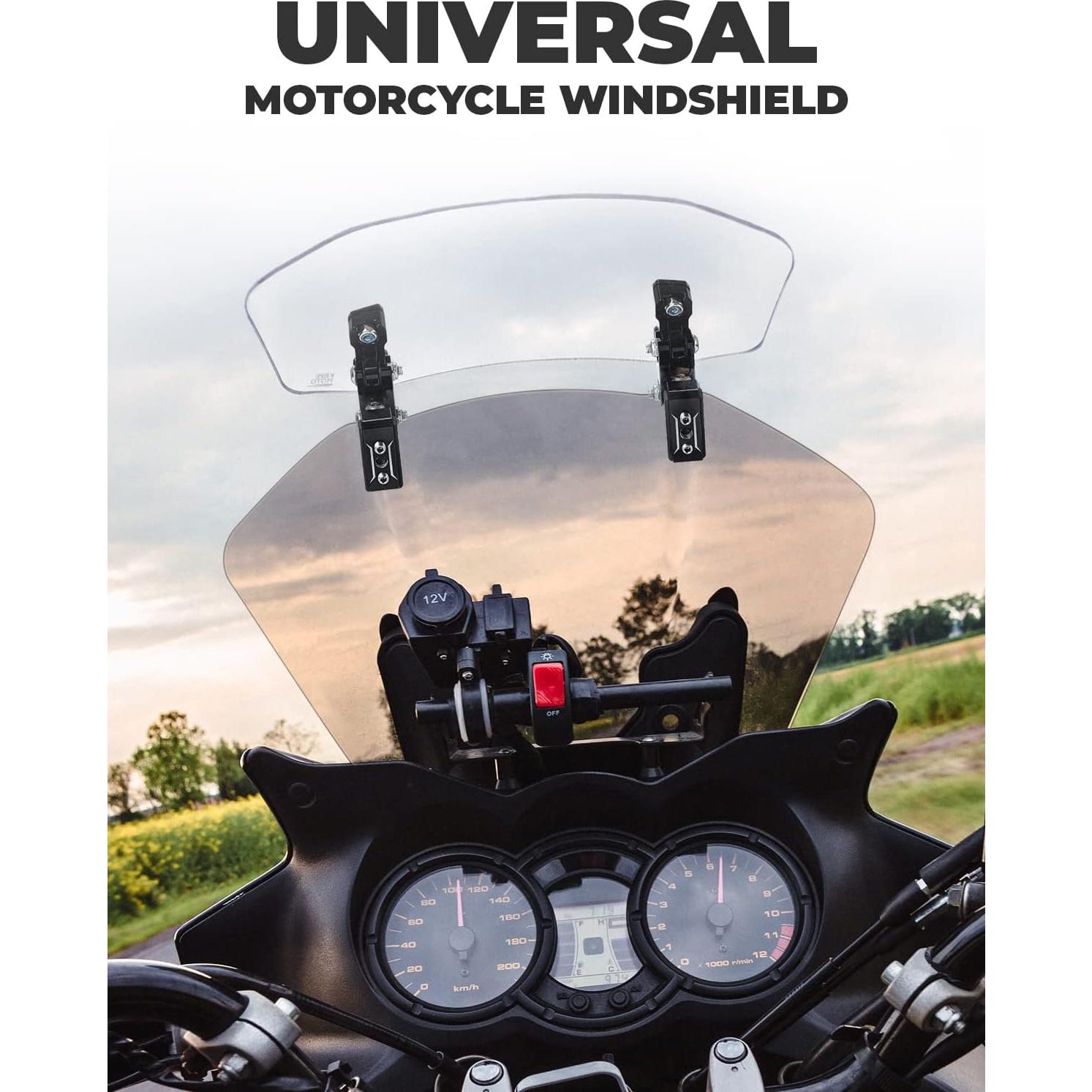 Parabrisas de Motocicleta KEMIMOTO Ajustable Universal 14x30cm