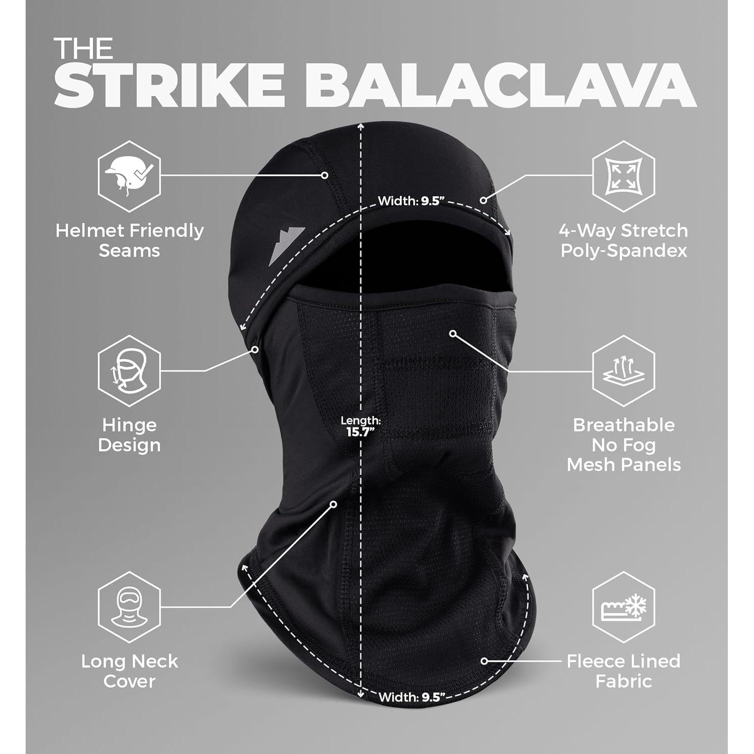 Máscara Balaclava Tough - Invierno Unisex - Negro