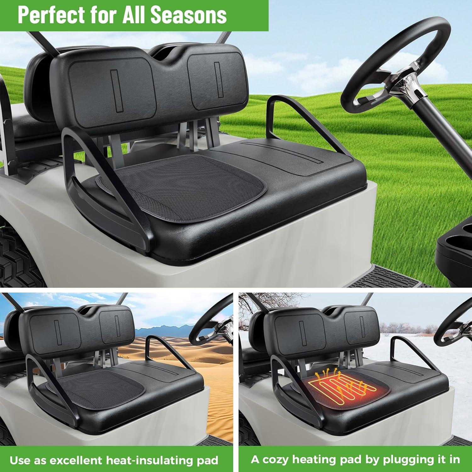 Cubiertas de Asiento Calentadas 10L0L para Carro de Golf Negro