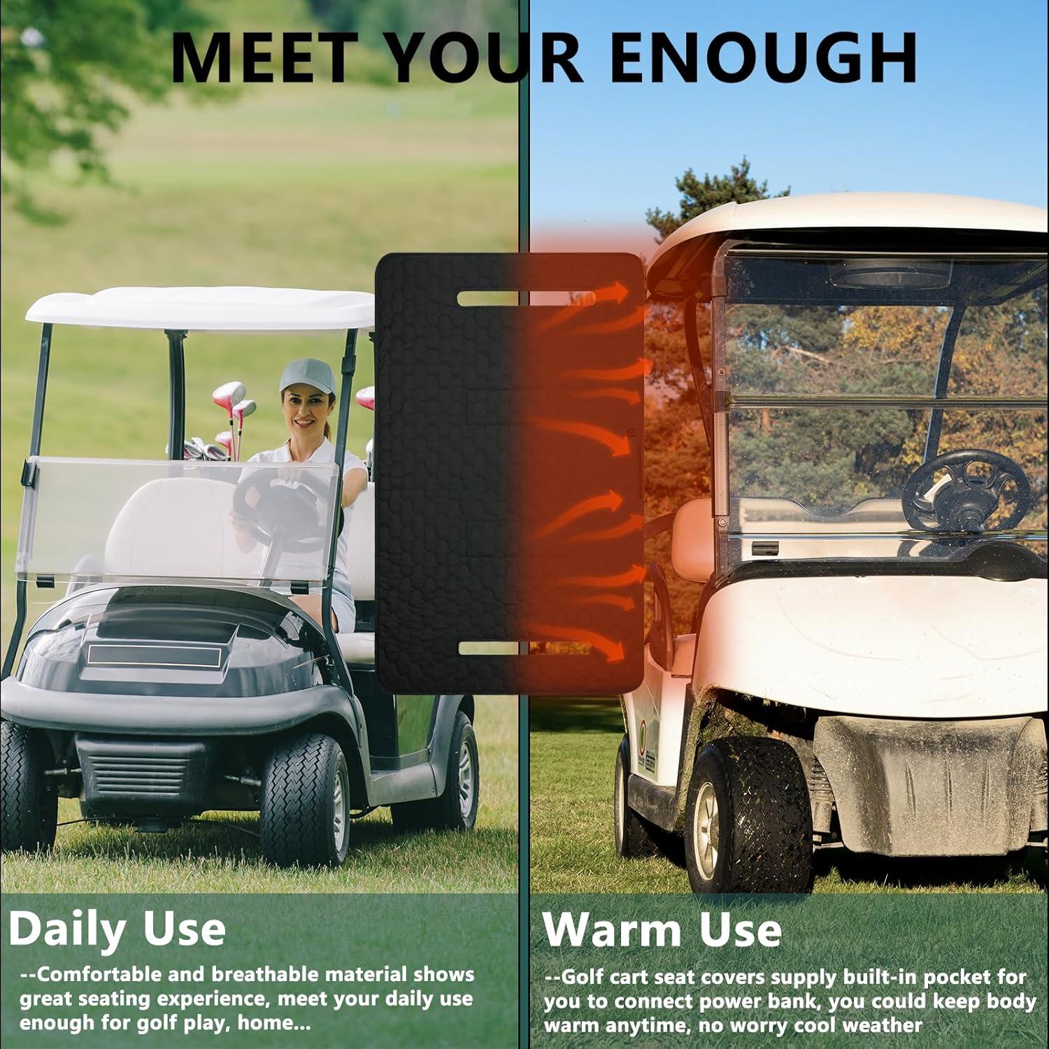 Cubierta de Asiento Calentada para Carro de Golf Zealor - Negro