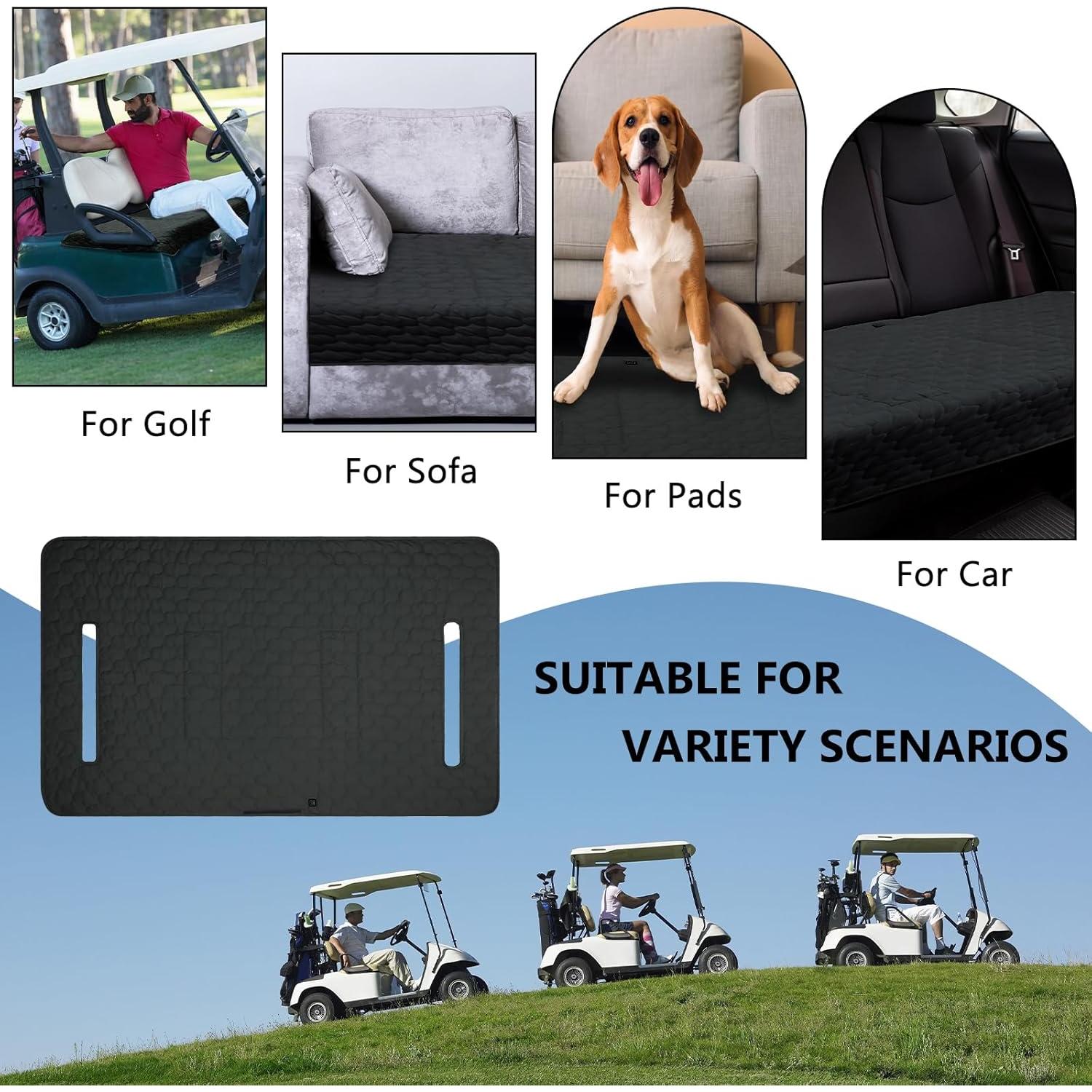 Cubierta de Asiento Calentada para Carro de Golf Zealor - Negro