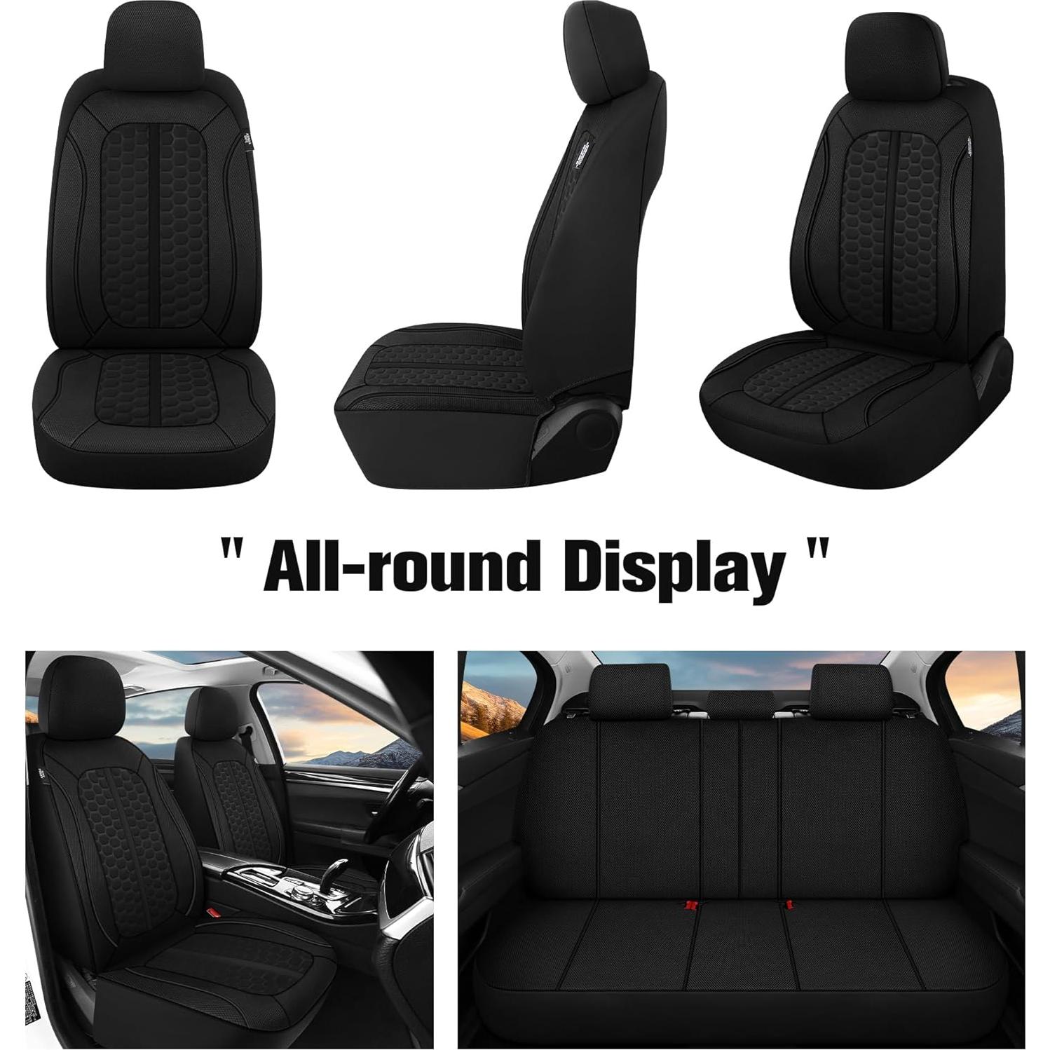 Cubiertas de Asiento de Coche Kaisaatti 3D Air-Mesh Negro