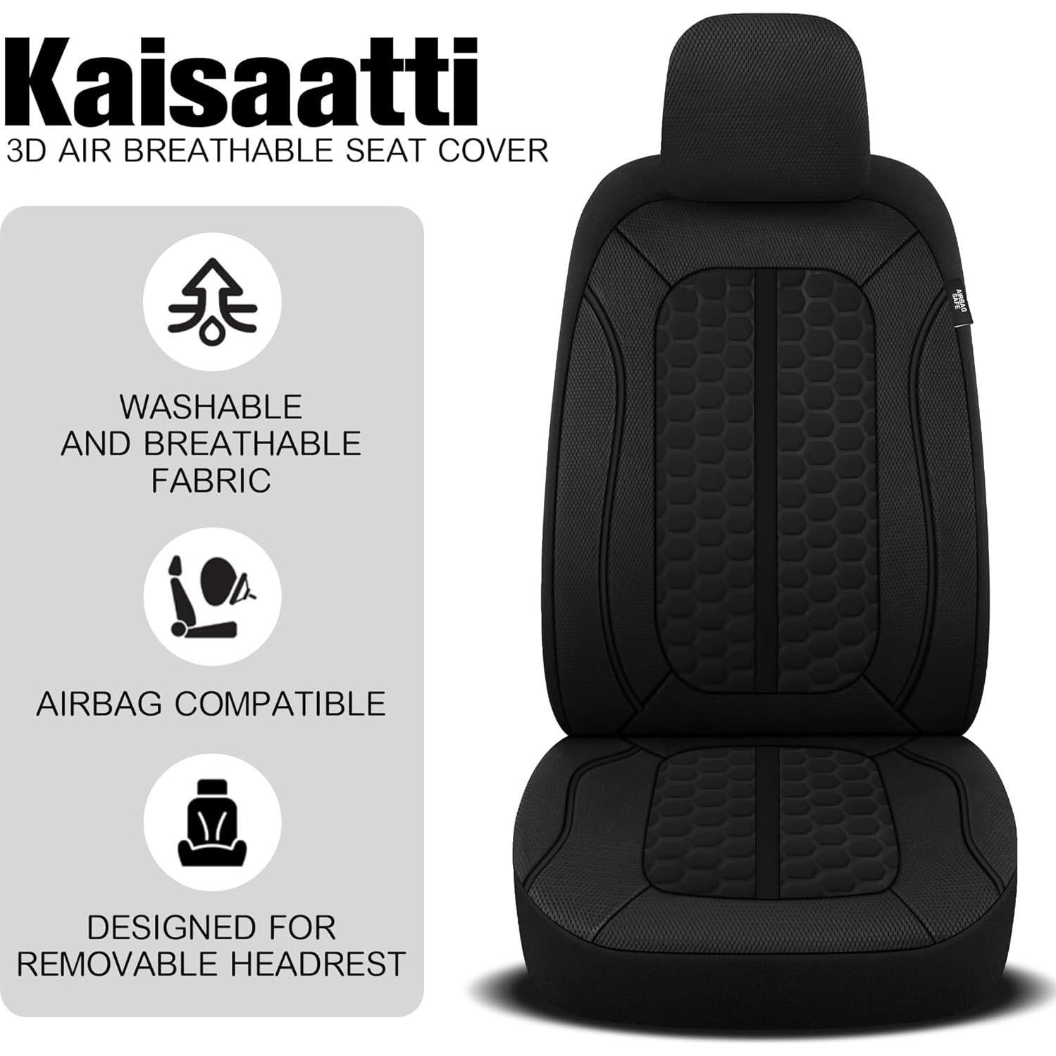 Cubiertas de Asiento de Coche Kaisaatti 3D Air-Mesh Negro