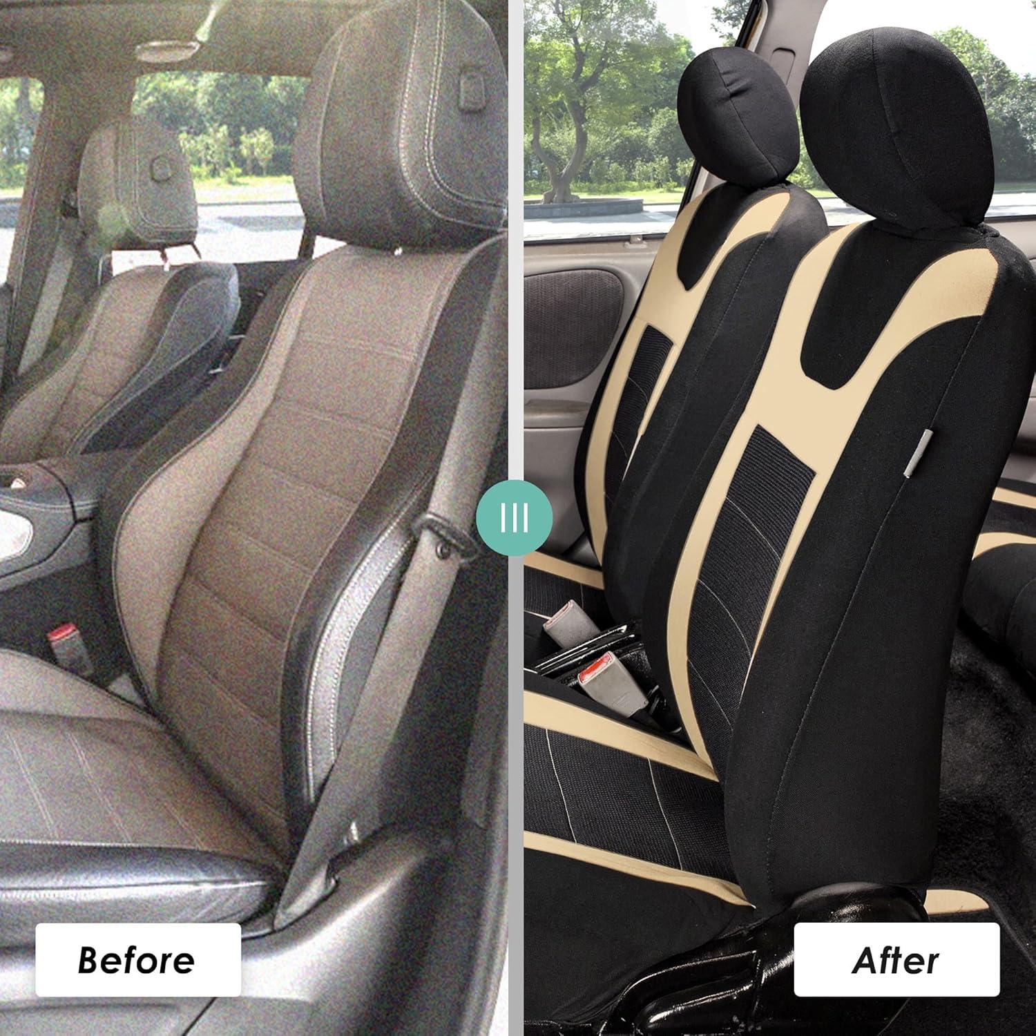 Cubiertas de Asientos Delanteros FH Group Beige y Negro Universal