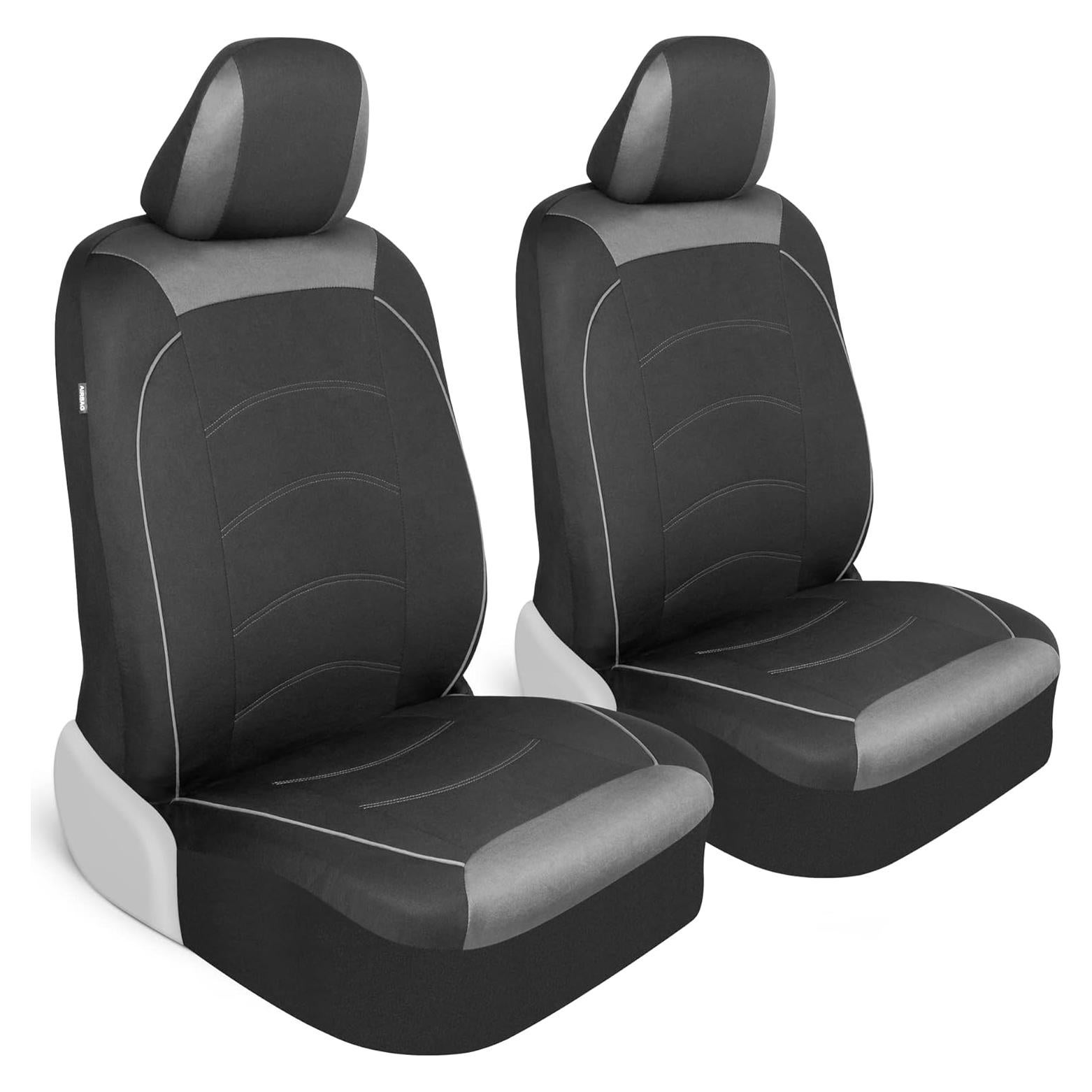 Fundas de Asiento Delantero Motor Trend de Poliéster Negro - Ajuste Universal