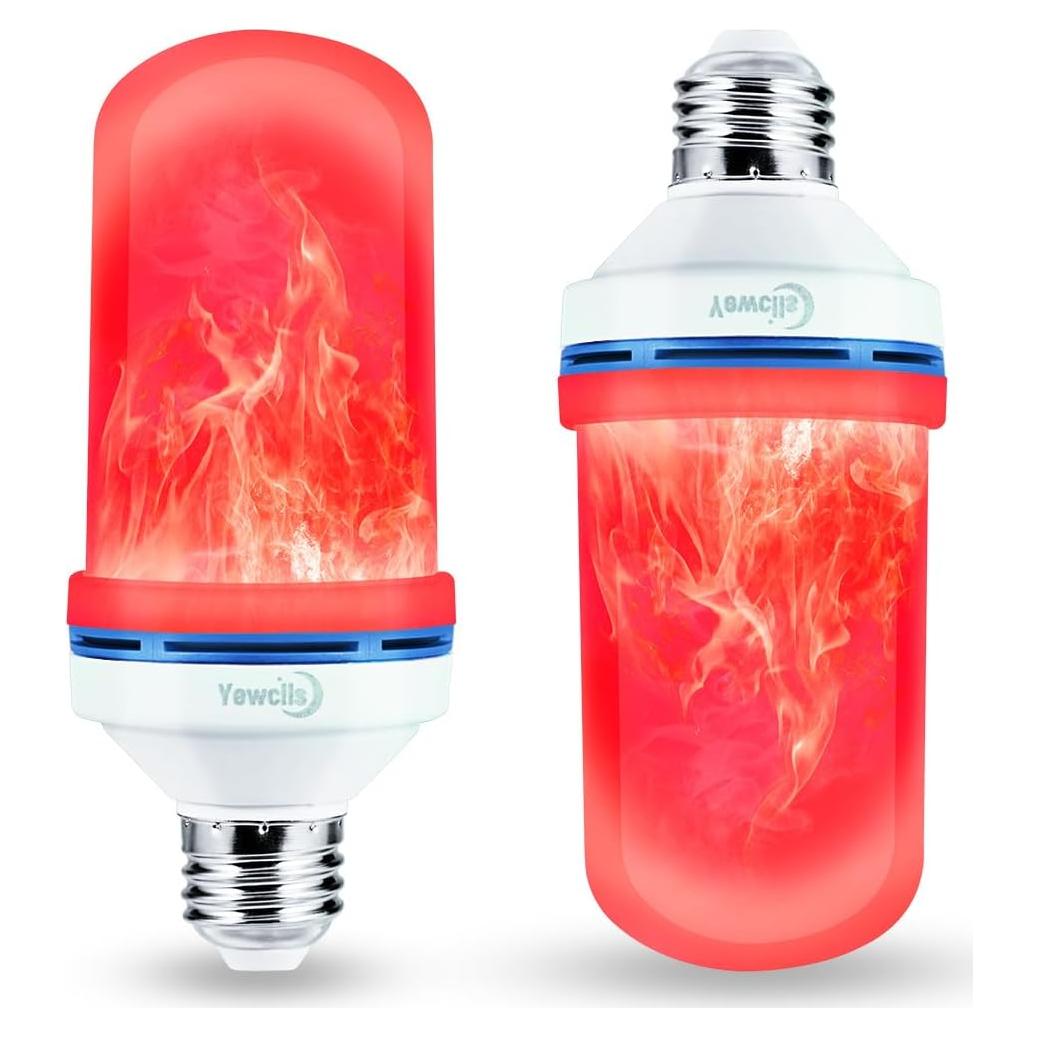 Bombilla LED E26 Yewclls con Efecto Llama - 4 Modos - Rojo 2 Pz