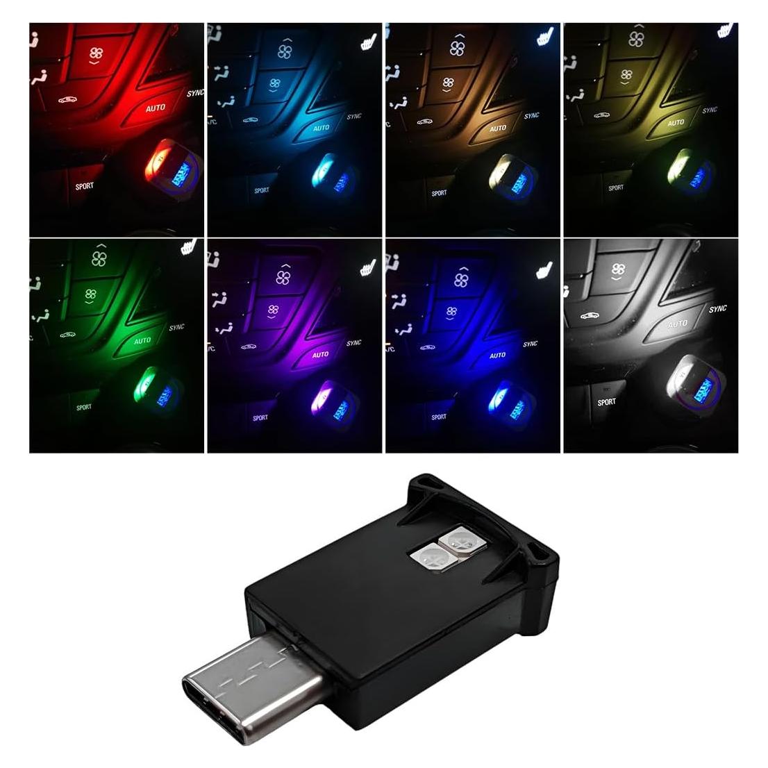 Luz Ambiental LED USB Tipo C Wevdn, Brillo Ajustable RGB