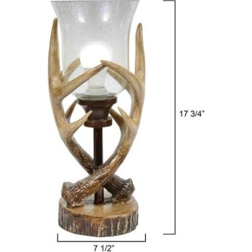 Lámpara de Aplique Rústica Bosque Negro con Globo de Vidrio