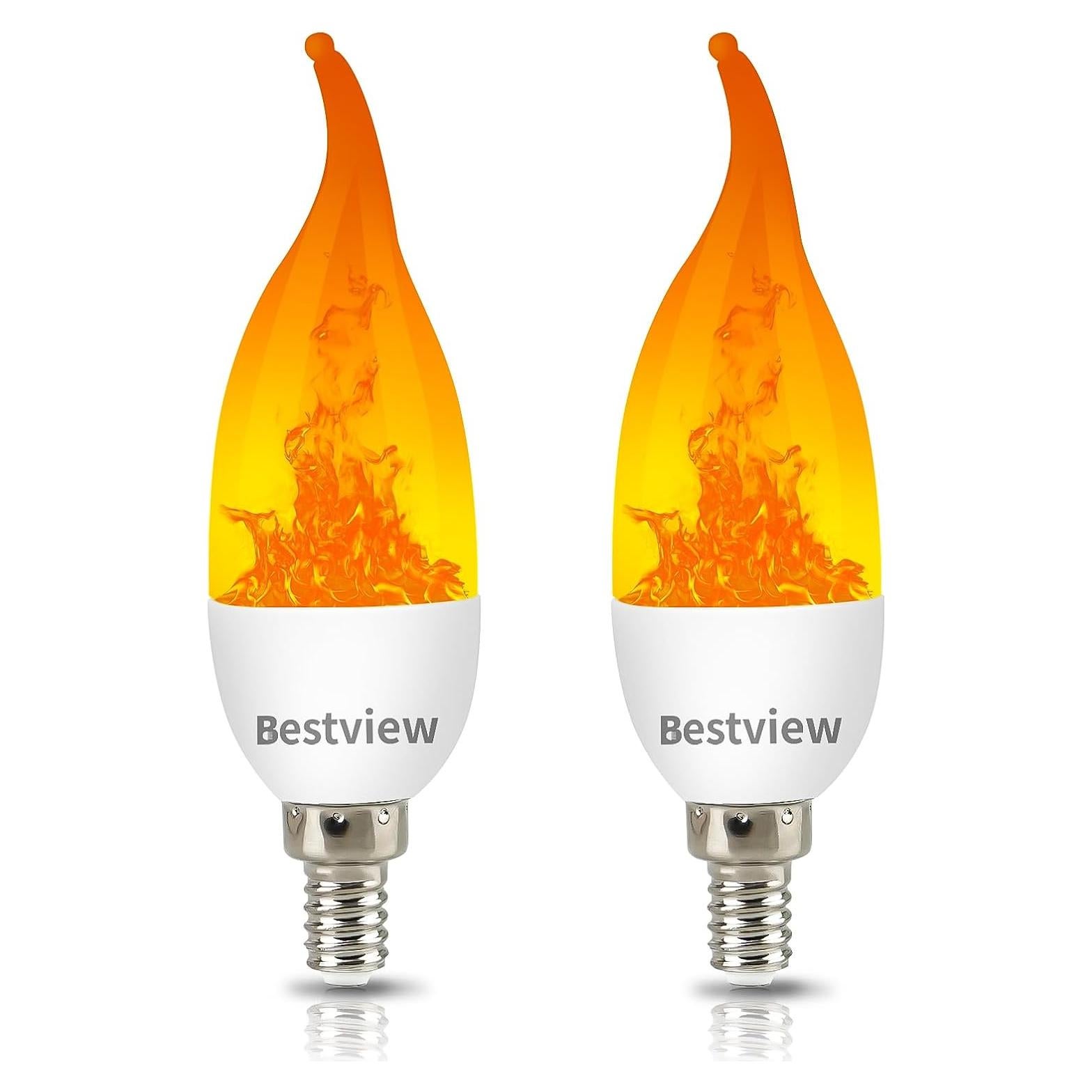 Bombillas LED E12 con Efecto Llama Bestview - Paquete de 2