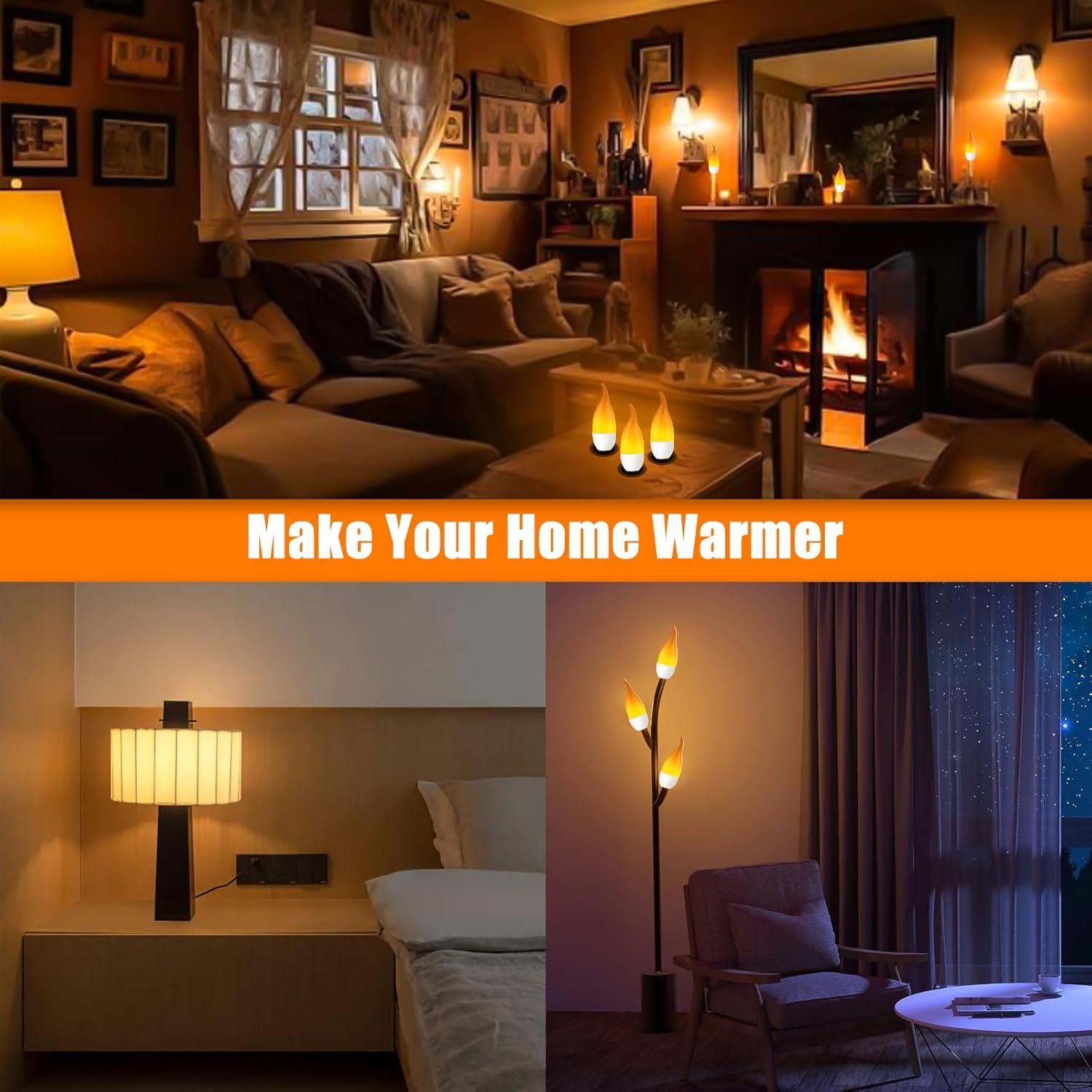 Bombillas LED E12 con Efecto Llama Bestview - Paquete de 2