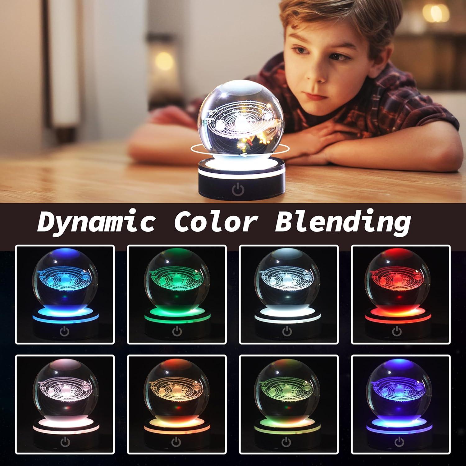 Luz Nocturna 3D CAVA Sistema Solar Multicolor 8x8cm