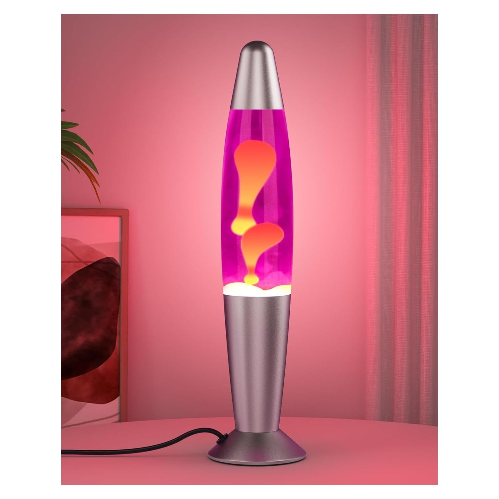 Lámpara de Movimiento Líquido Eadaiylon 33cm Rosa y Amarilla