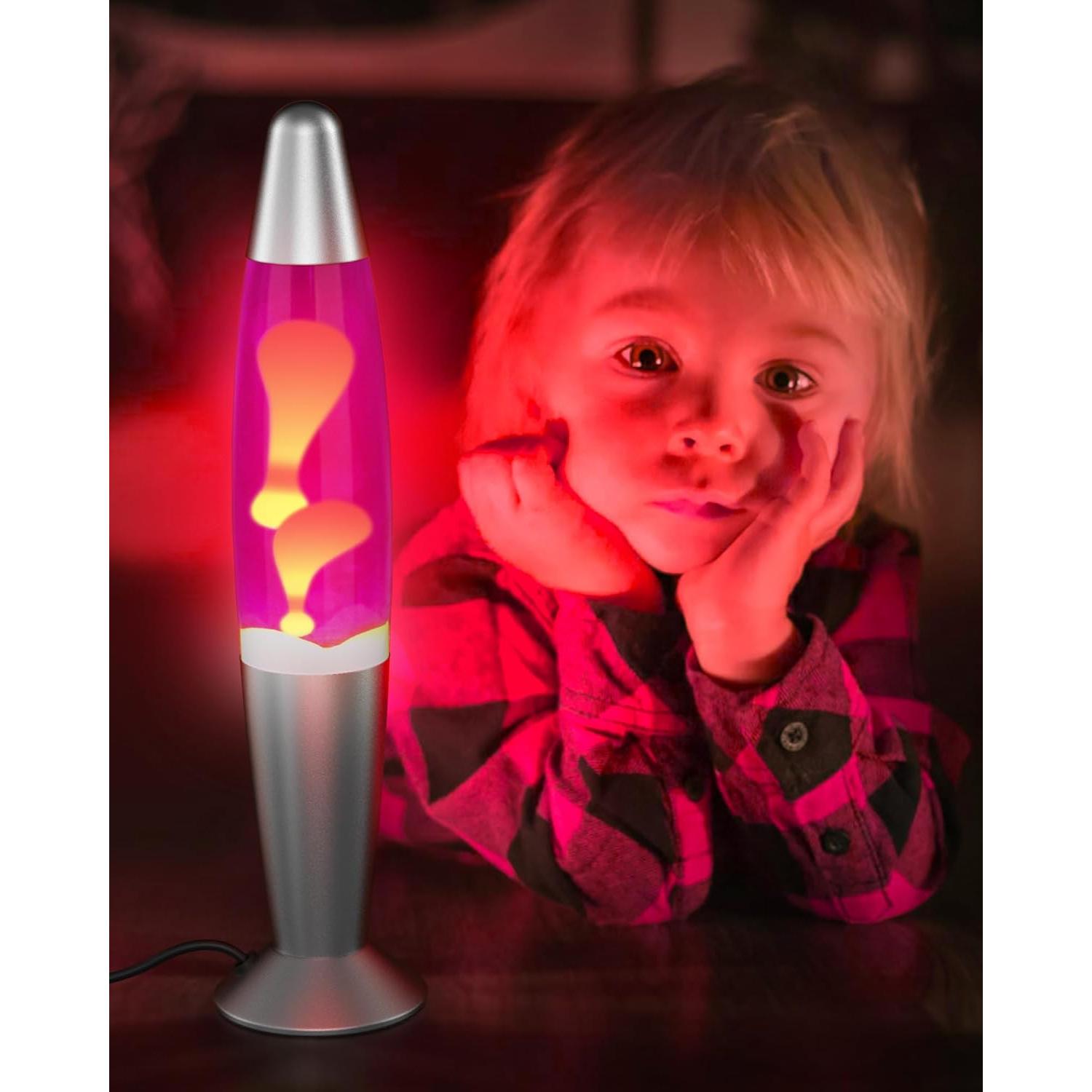 Lámpara de Movimiento Líquido Eadaiylon 33cm Rosa y Amarilla