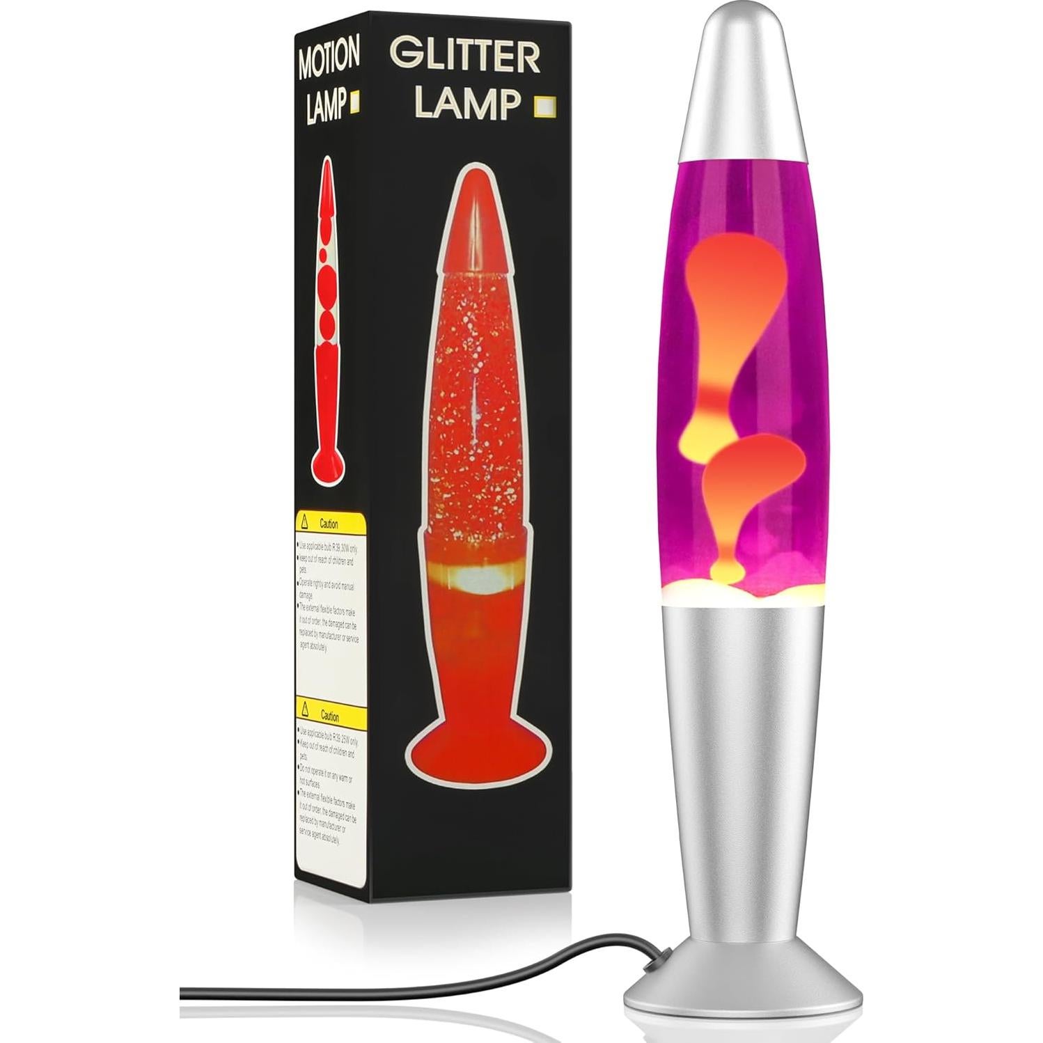 Lámpara de Movimiento Líquido Eadaiylon 33cm Rosa y Amarilla