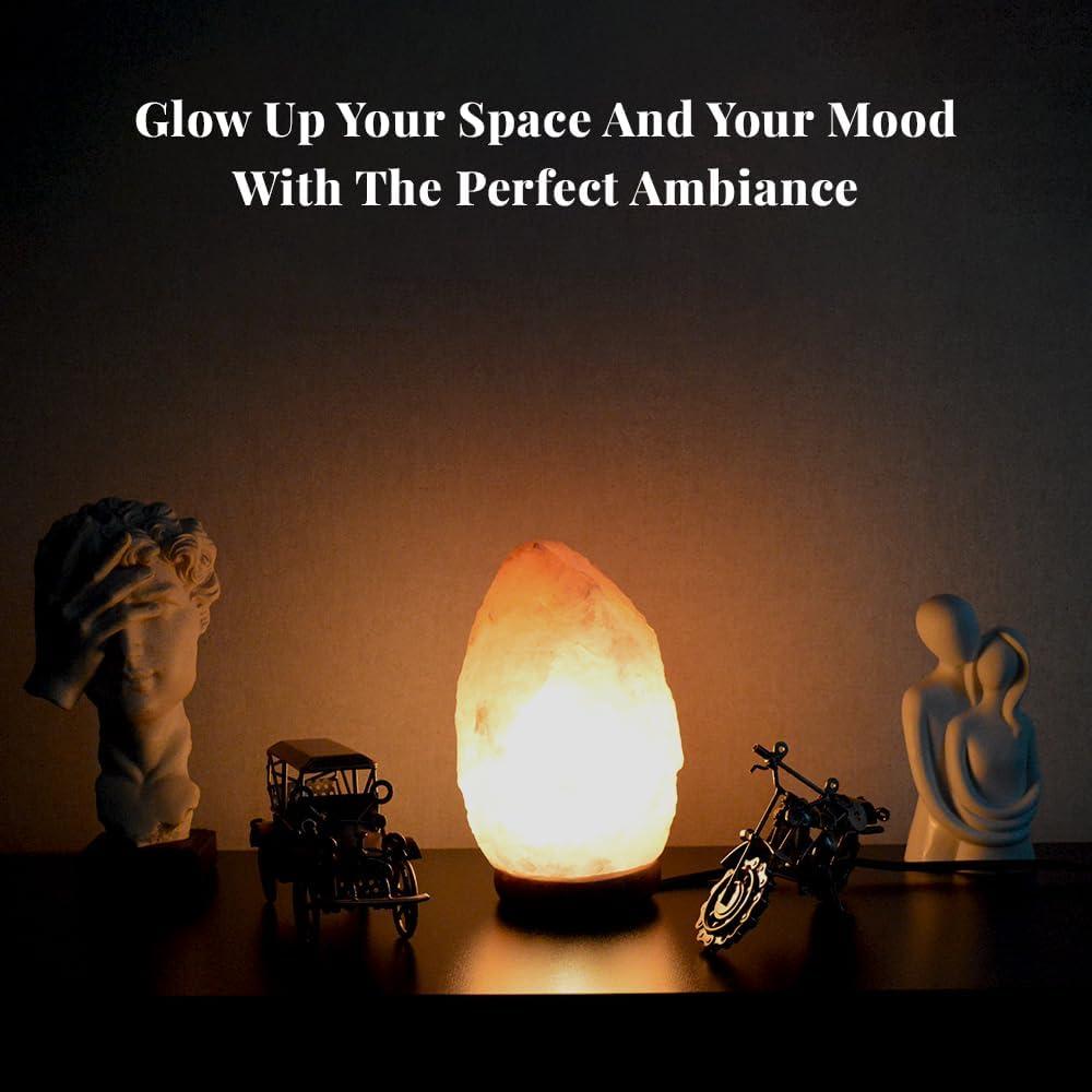 Lámpara de Sal del Himalaya POHS 20-25 cm Regulable con Madera