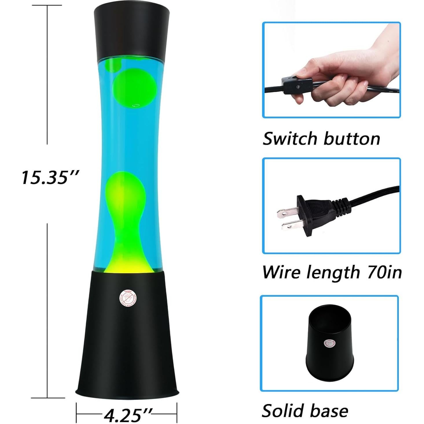 Lámpara de Movimiento Líquido Vanful 40 cm Azul Amarillo