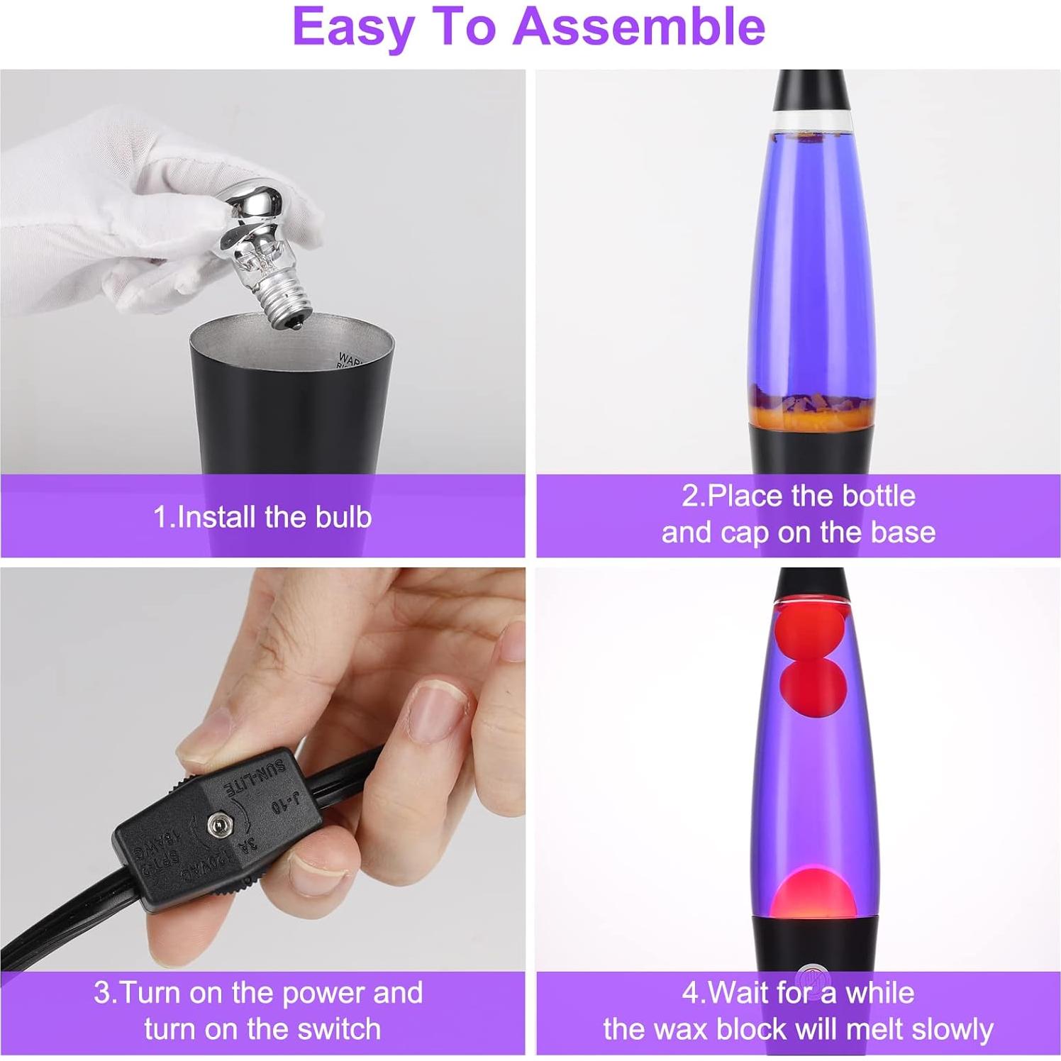 Lámpara de Movimiento EDIER 40.64 cm Retro Negra y Púrpura