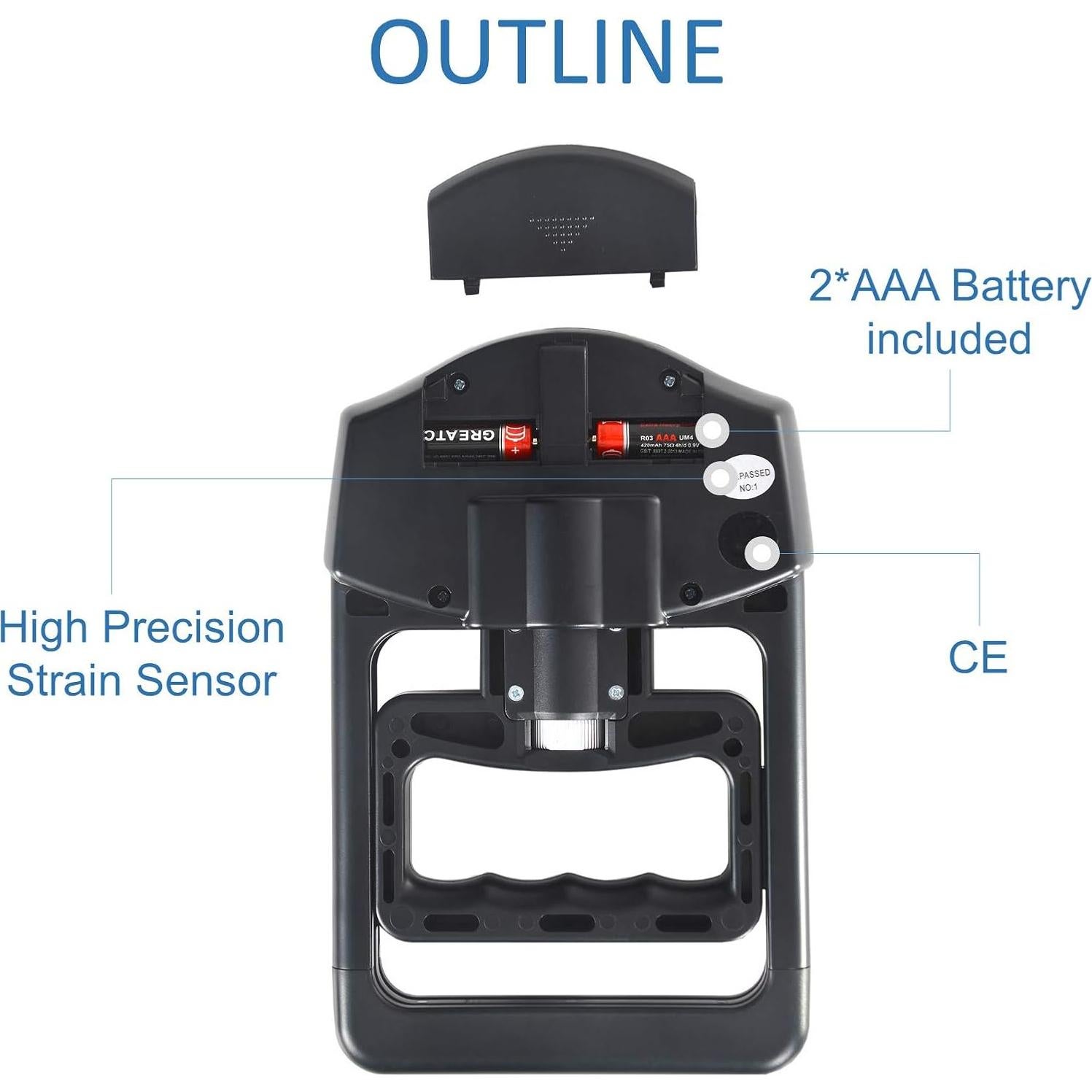 Dinamómetro Digital de Fuerza de Agarre GRIPX 90Kg Automático