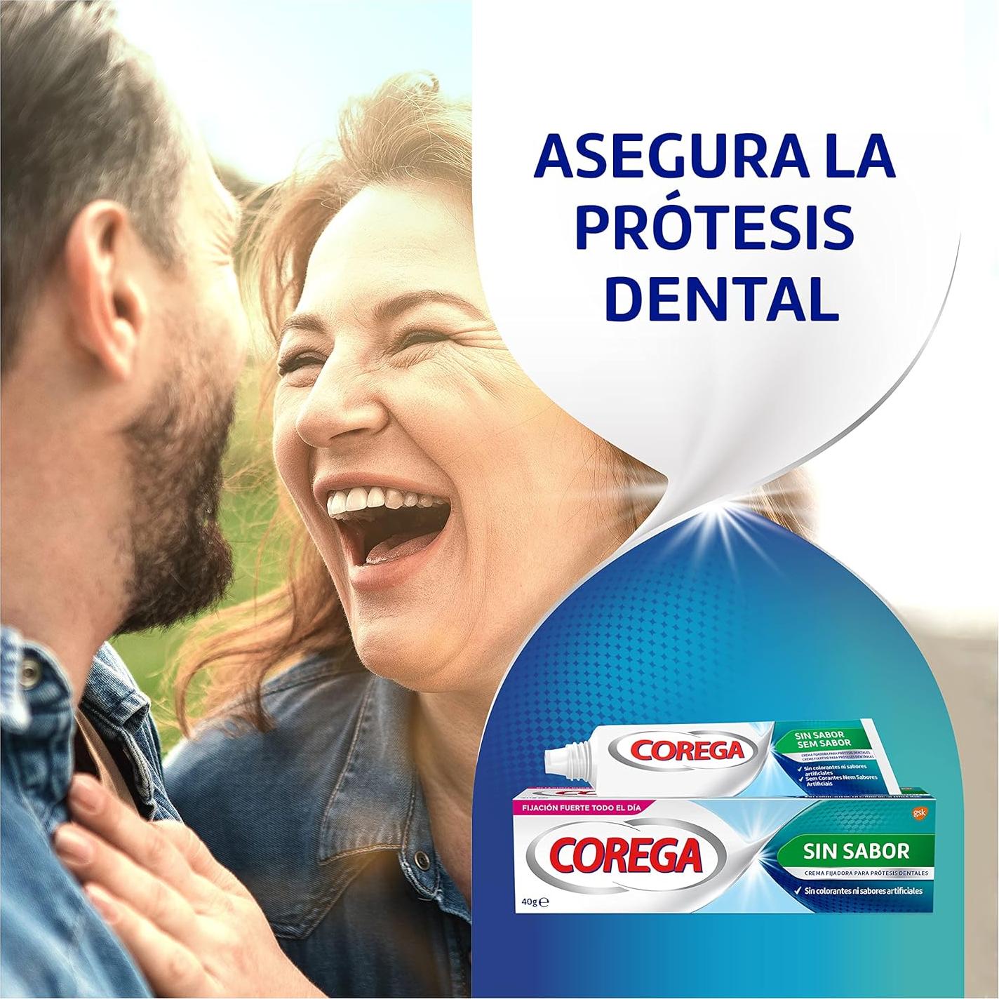 Crema Fijadora para Dentaduras Corega Sin Sabor 40g