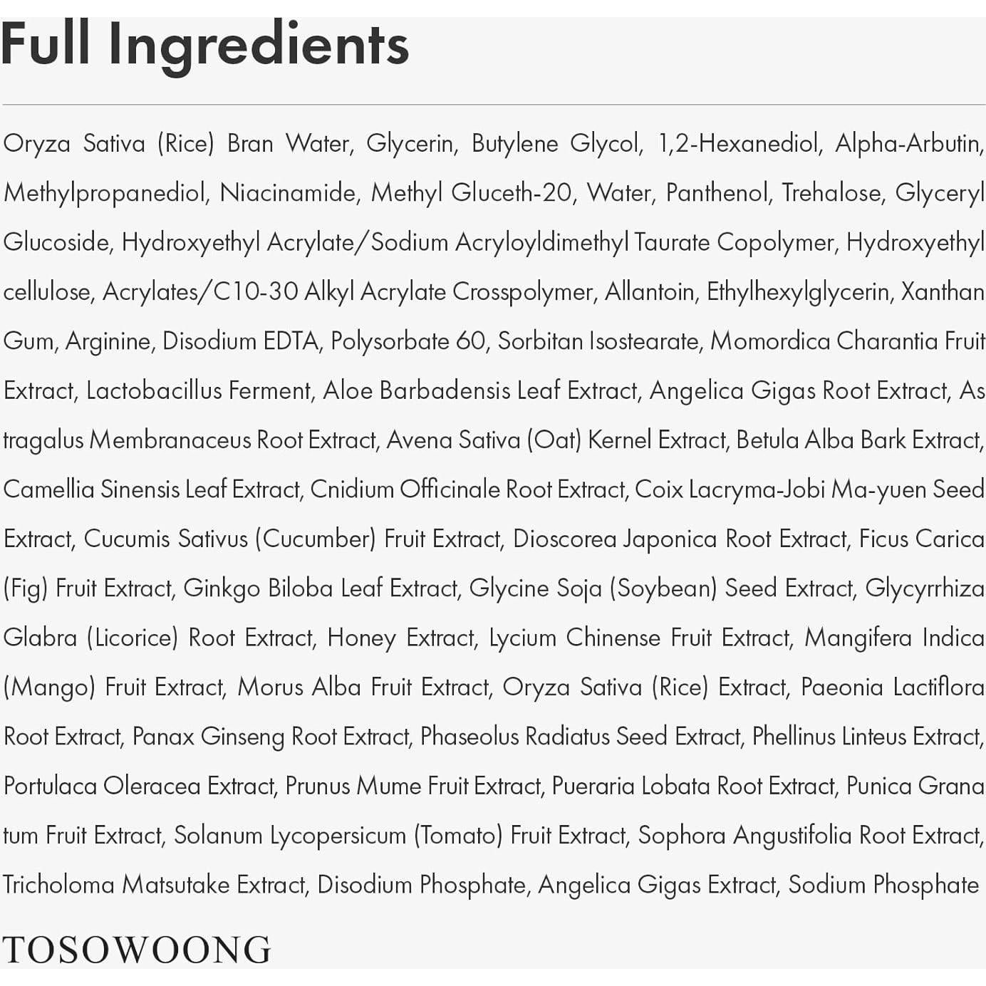 Suero Facial Arbutina Alpha 2% TOSOWOONG 33ml Hidratante