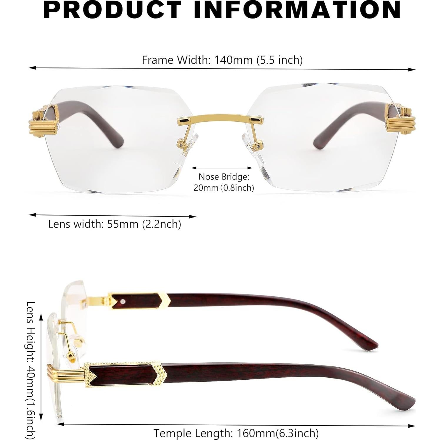 Gafas de Sol Sin Montura Pro Acme UV400 Unisex 55mm